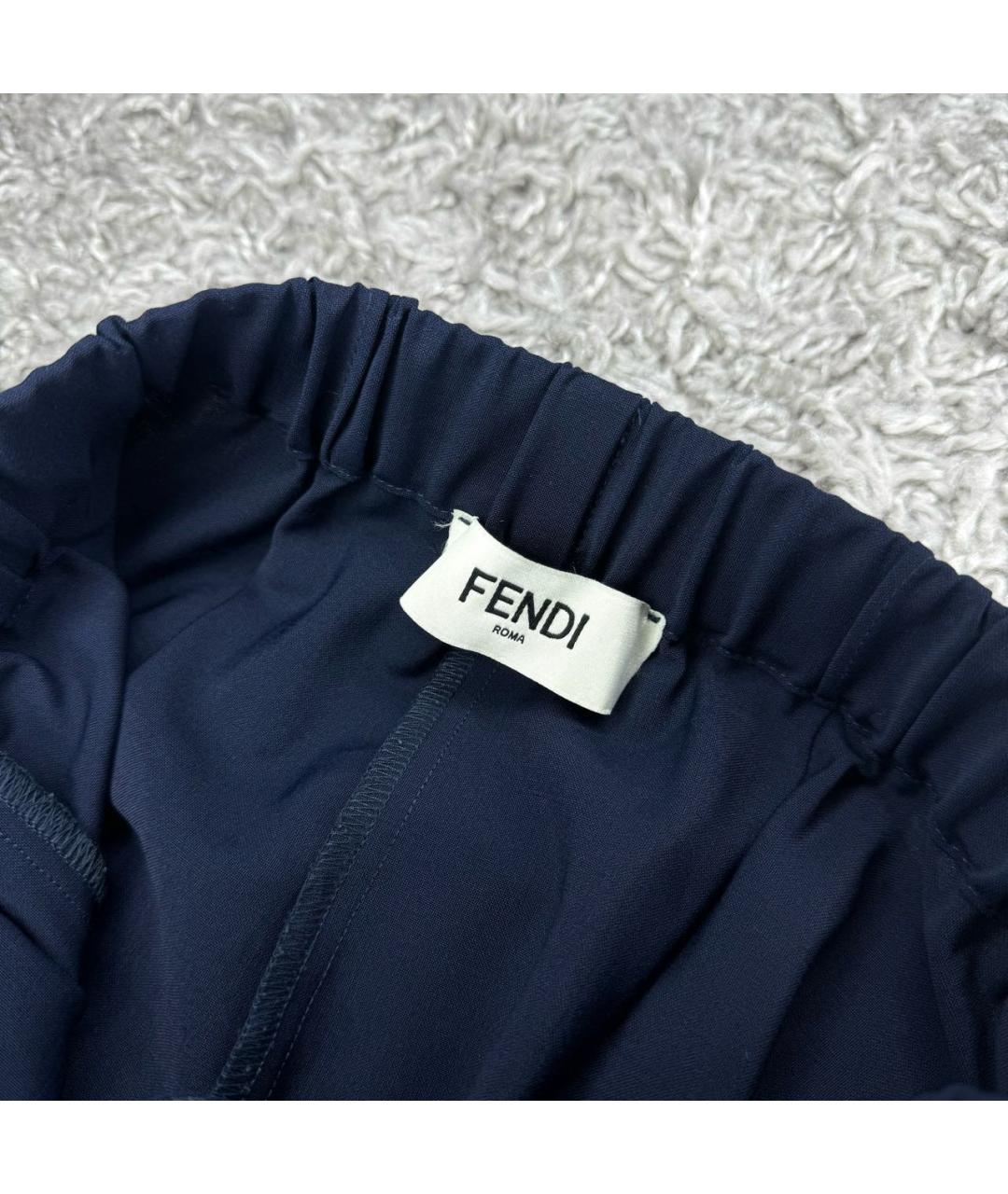 FENDI Темно-синие брюки узкие, фото 4