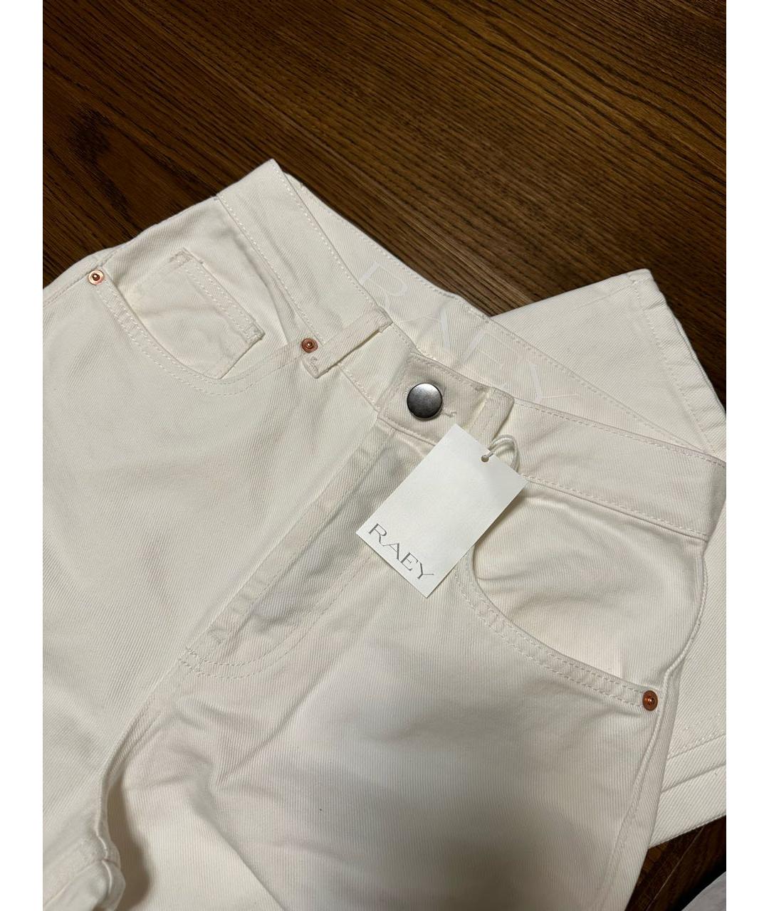 RAEY Белые хлопковые прямые джинсы, фото 8
