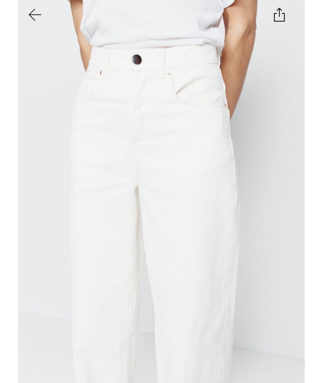 RAEY Белые хлопковые прямые джинсы, фото 5