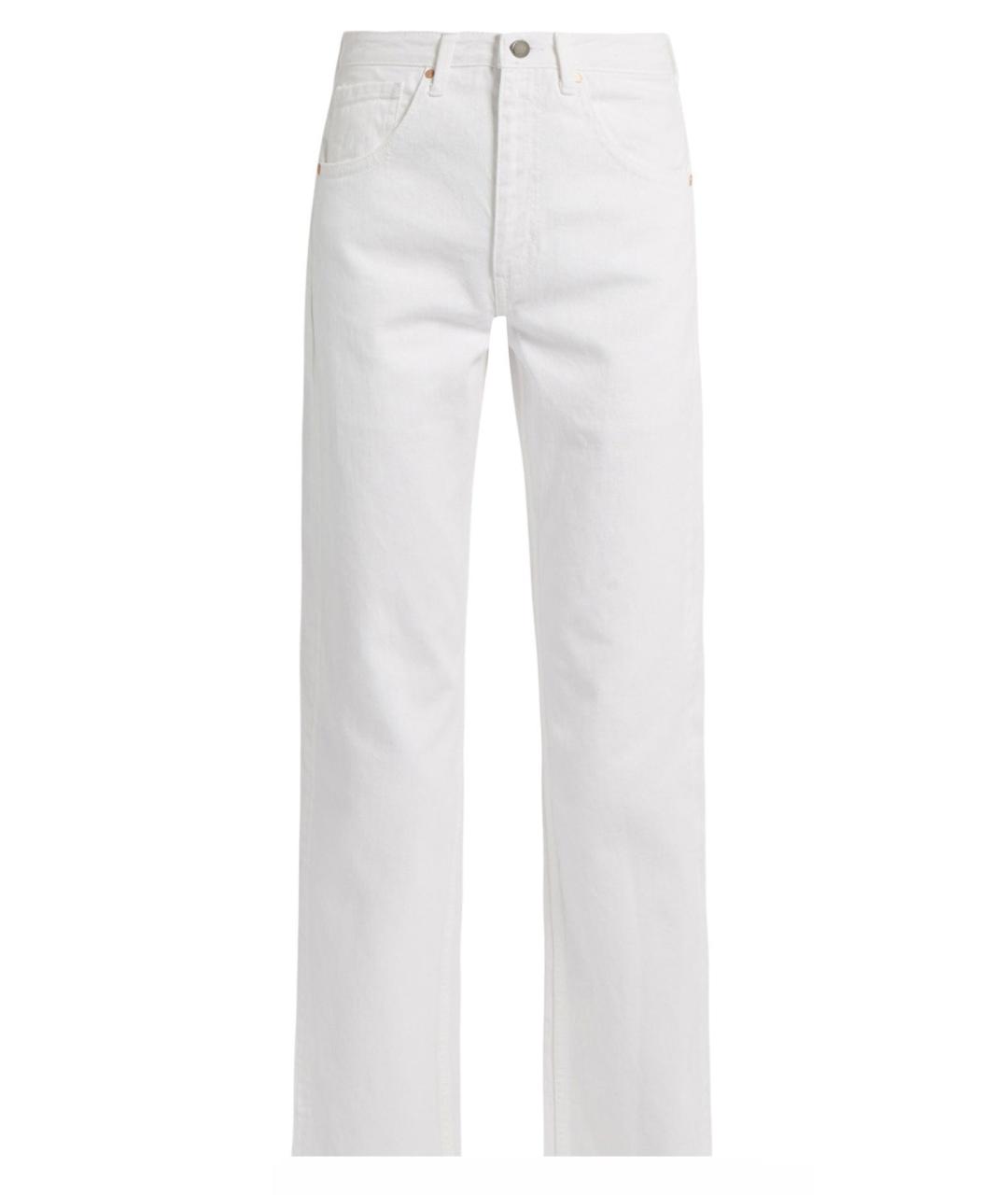 RAEY Белые хлопковые прямые джинсы, фото 1