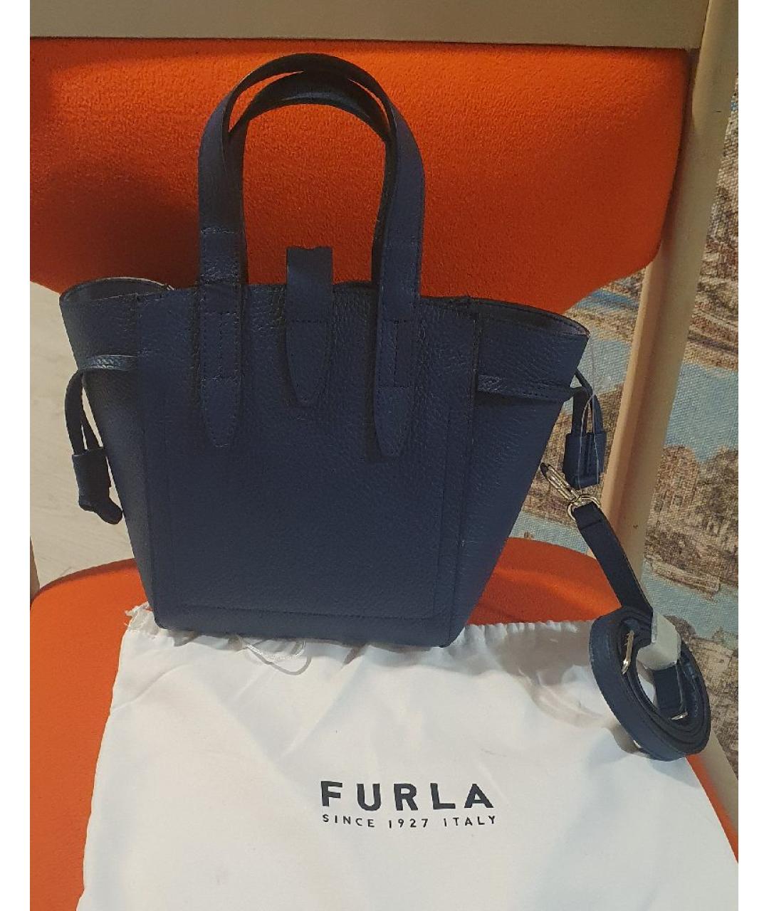 FURLA Синяя кожаная сумка тоут, фото 3