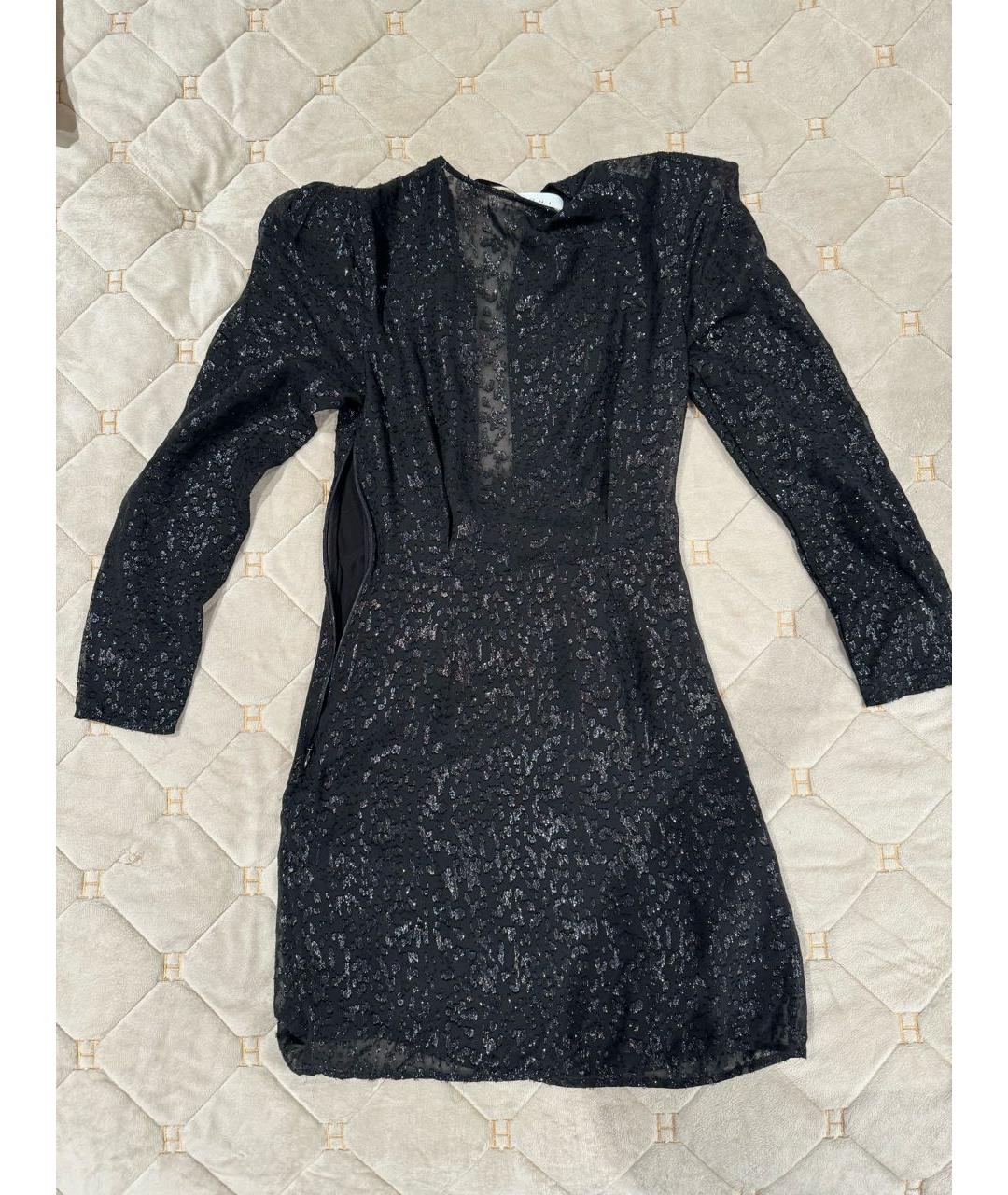 IRO Черное шифоновое коктейльное платье, фото 2