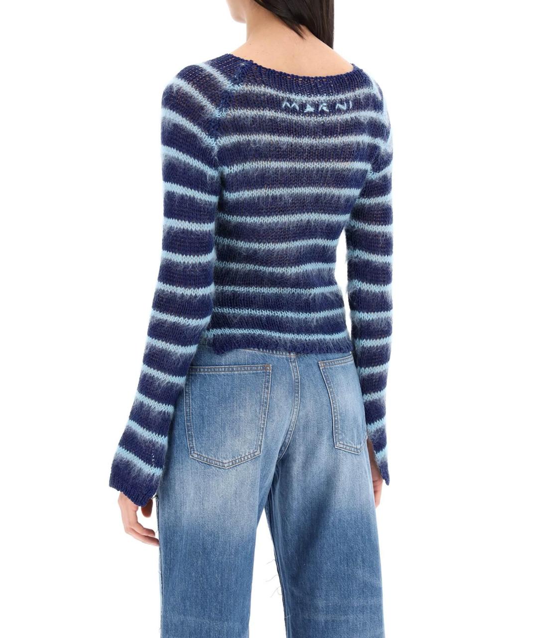 MARNI Синий хлопковый джемпер / свитер, фото 5