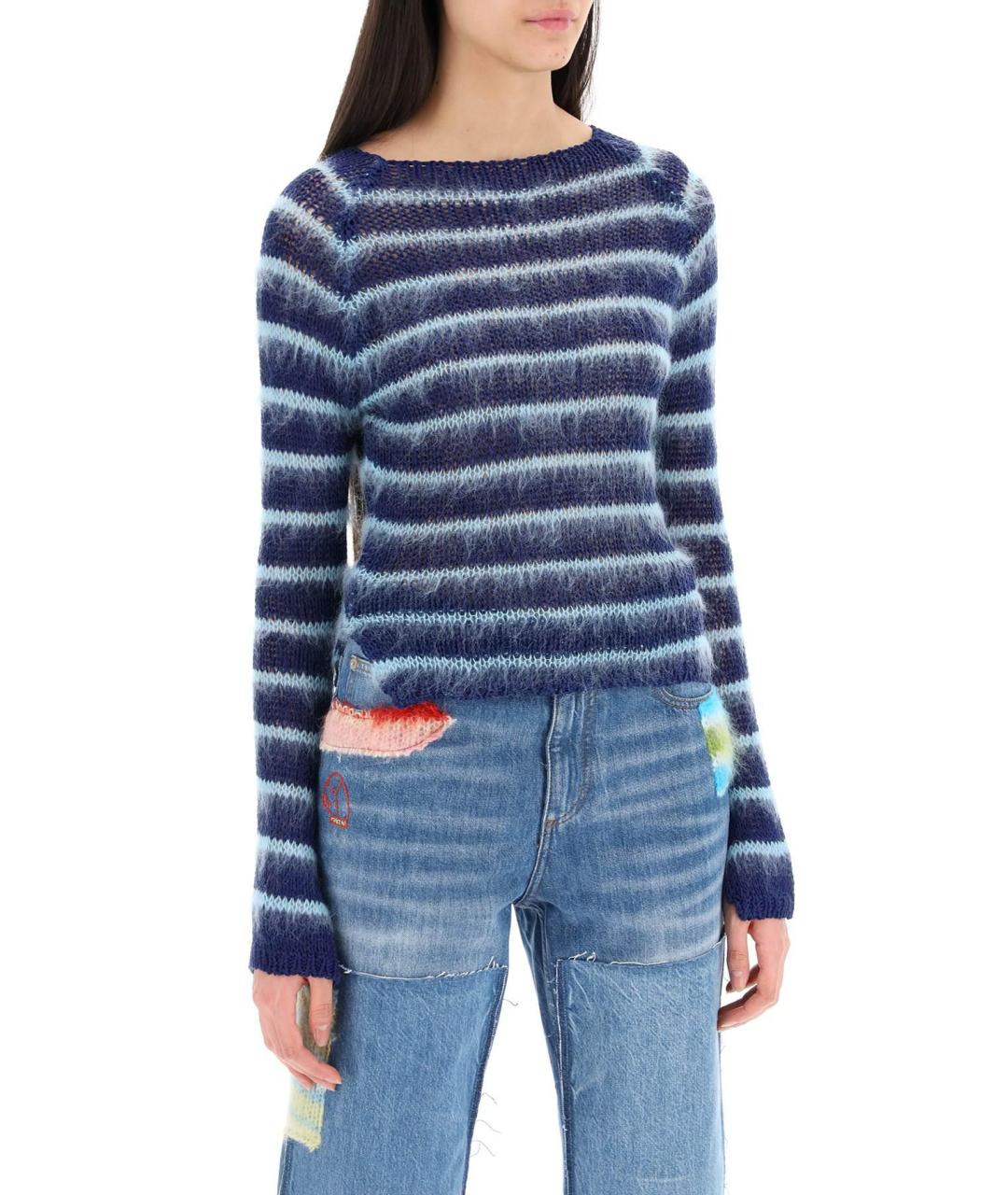 MARNI Синий хлопковый джемпер / свитер, фото 4
