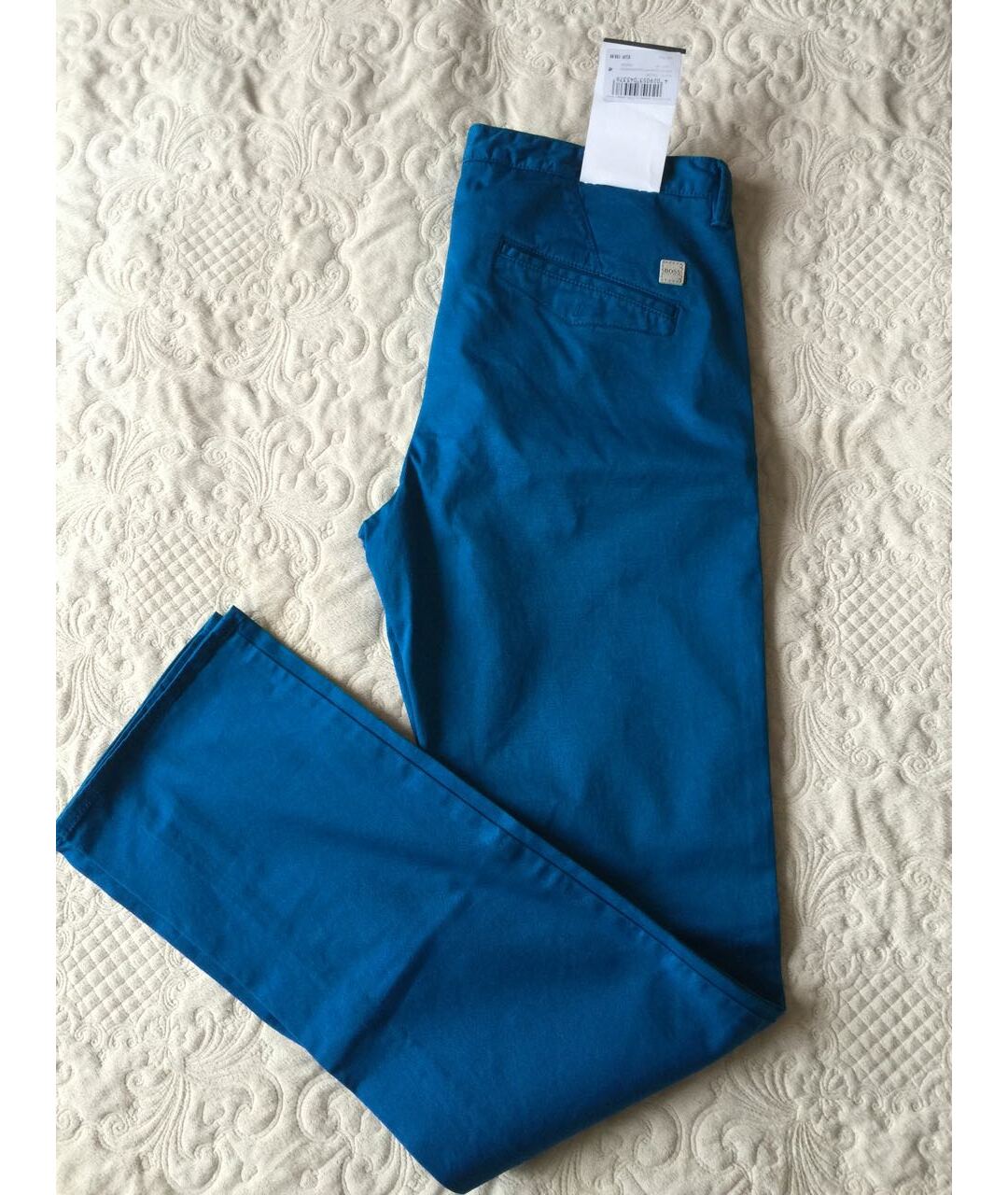HUGO BOSS Синие хлопко-эластановые прямые джинсы, фото 2