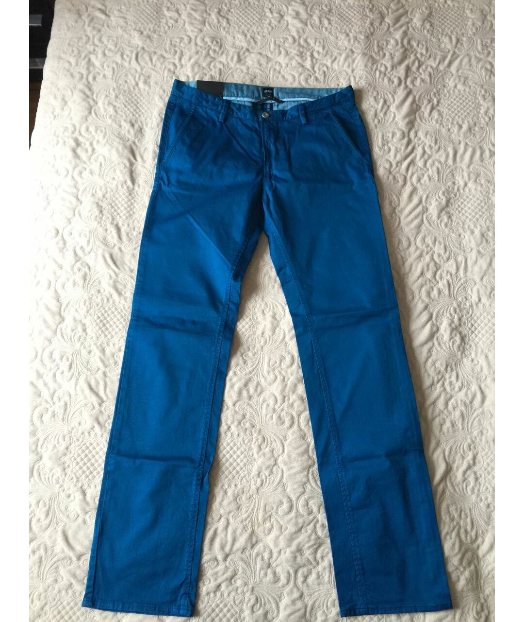 HUGO BOSS Синие хлопко-эластановые прямые джинсы, фото 7