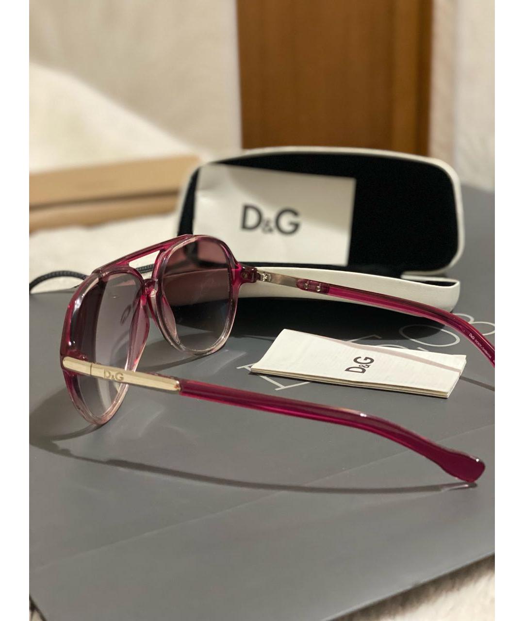 DOLCE&GABBANA Розовые пластиковые солнцезащитные очки, фото 3