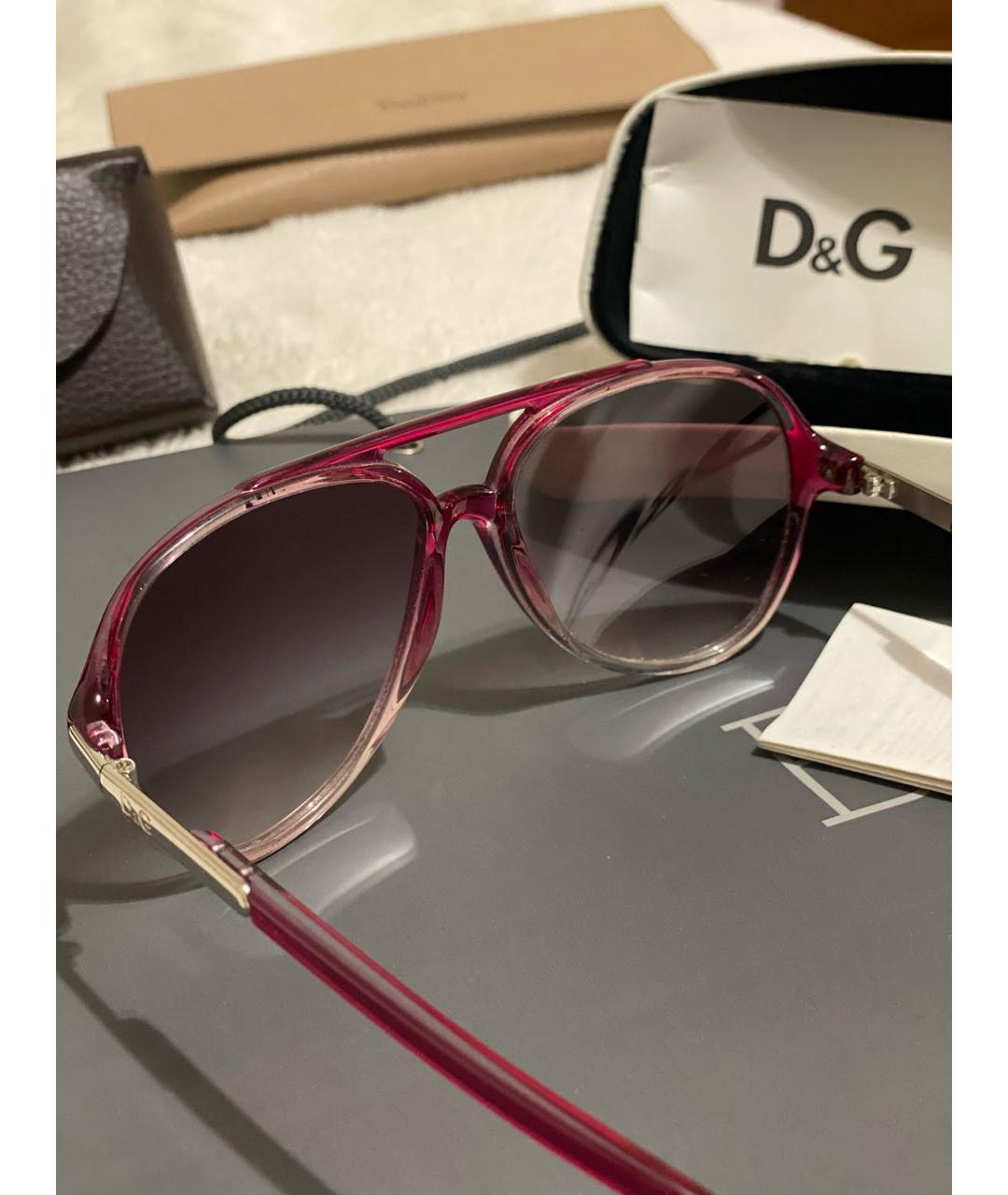 DOLCE&GABBANA Розовые пластиковые солнцезащитные очки, фото 8