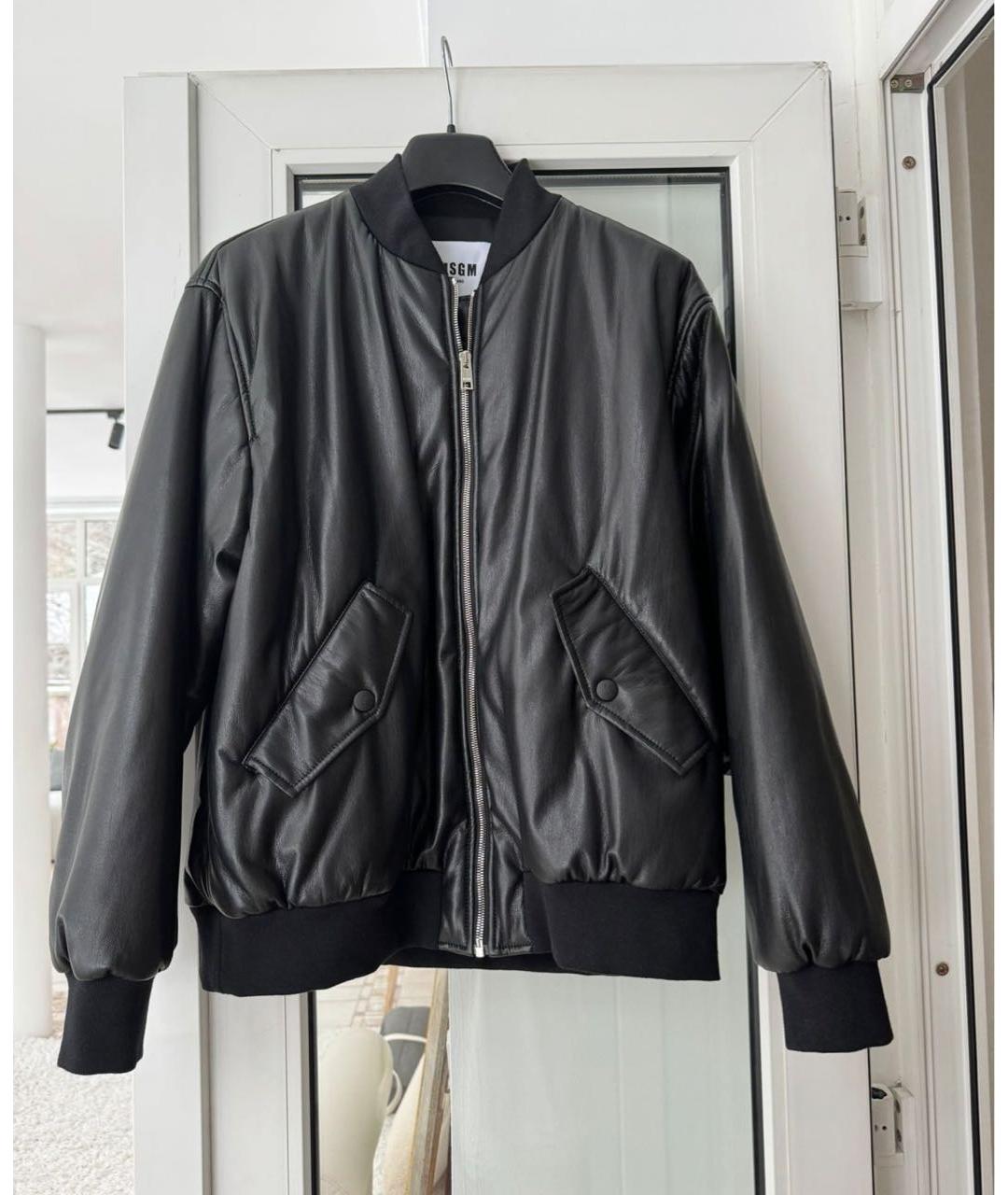 MSGM Черная полиуретановая куртка, фото 5