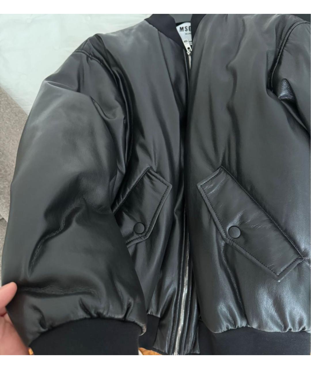 MSGM Черная полиуретановая куртка, фото 4