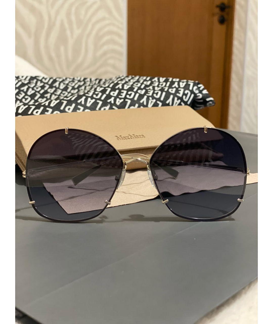 MAX MARA Черные металлические солнцезащитные очки, фото 7