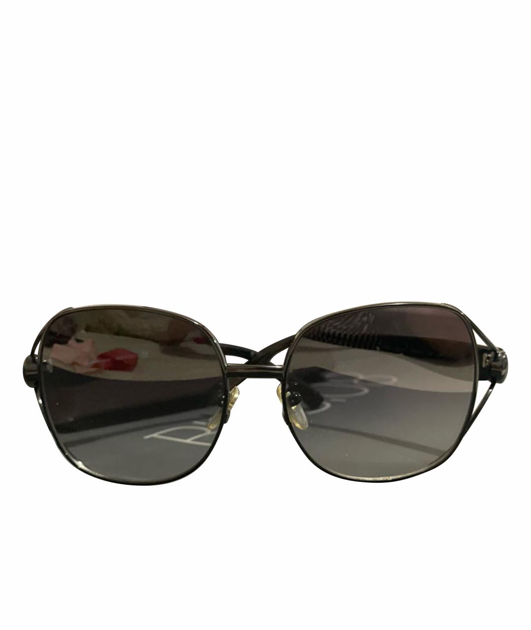 SALVATORE FERRAGAMO Черные пластиковые солнцезащитные очки, фото 1