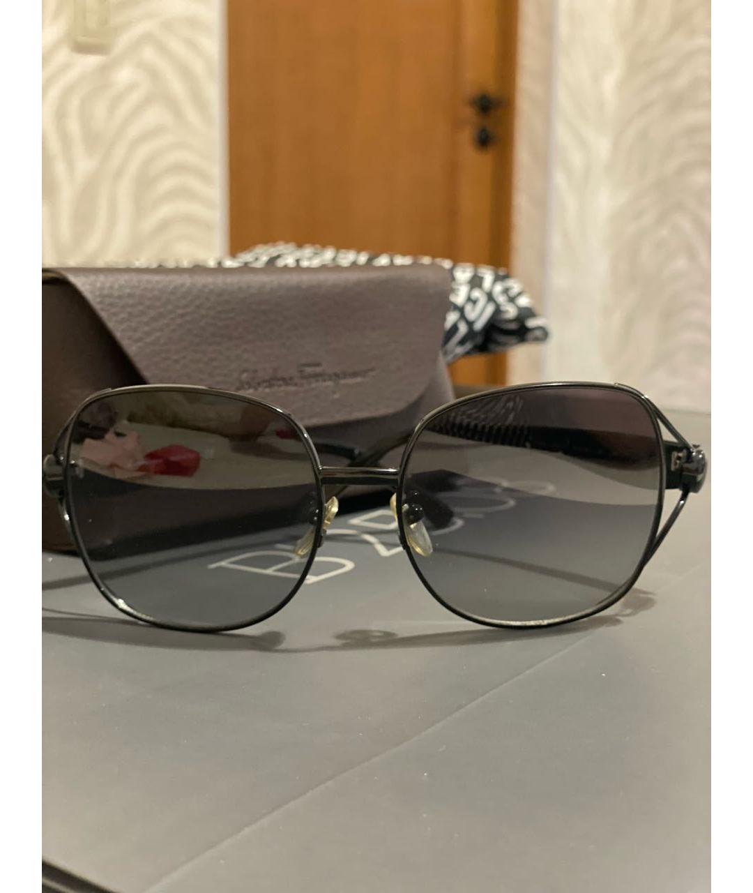 FERRAGAMO Черные пластиковые солнцезащитные очки, фото 7