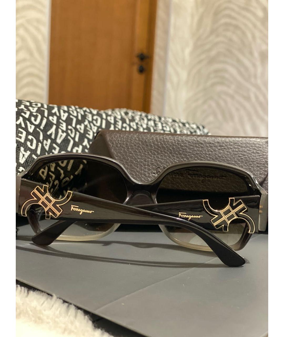 FERRAGAMO Черные пластиковые солнцезащитные очки, фото 2