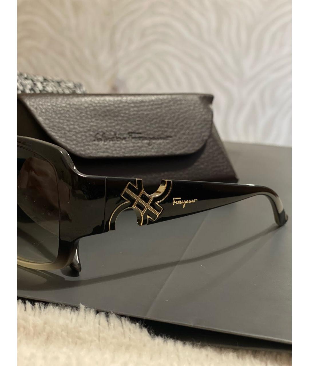 FERRAGAMO Черные пластиковые солнцезащитные очки, фото 3