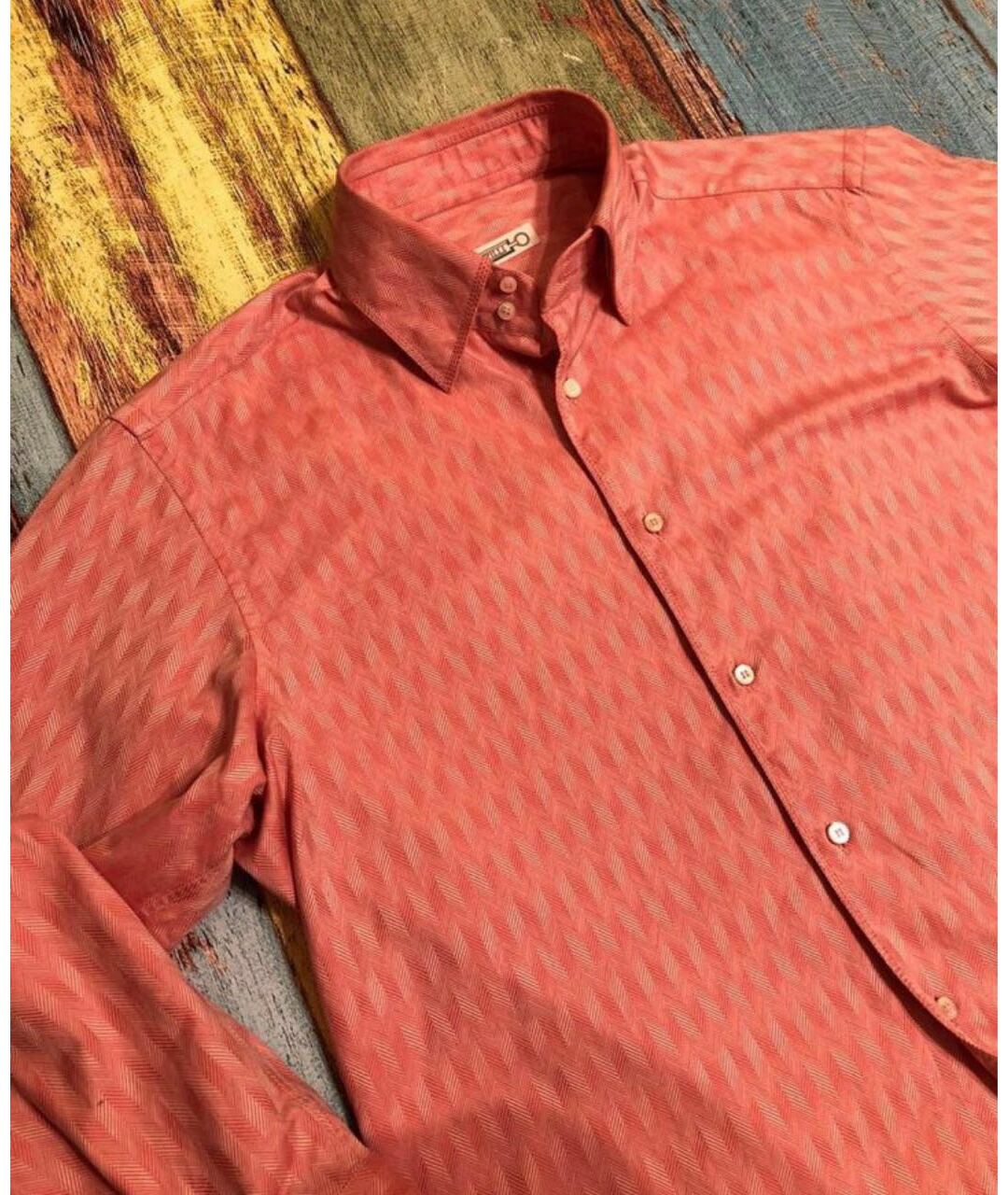 ZILLI Коралловая хлопковая кэжуал рубашка, фото 4