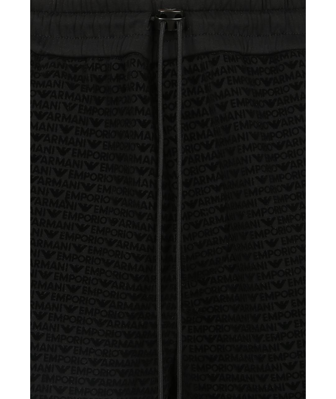 EMPORIO ARMANI Черные хлопковые повседневные брюки, фото 4