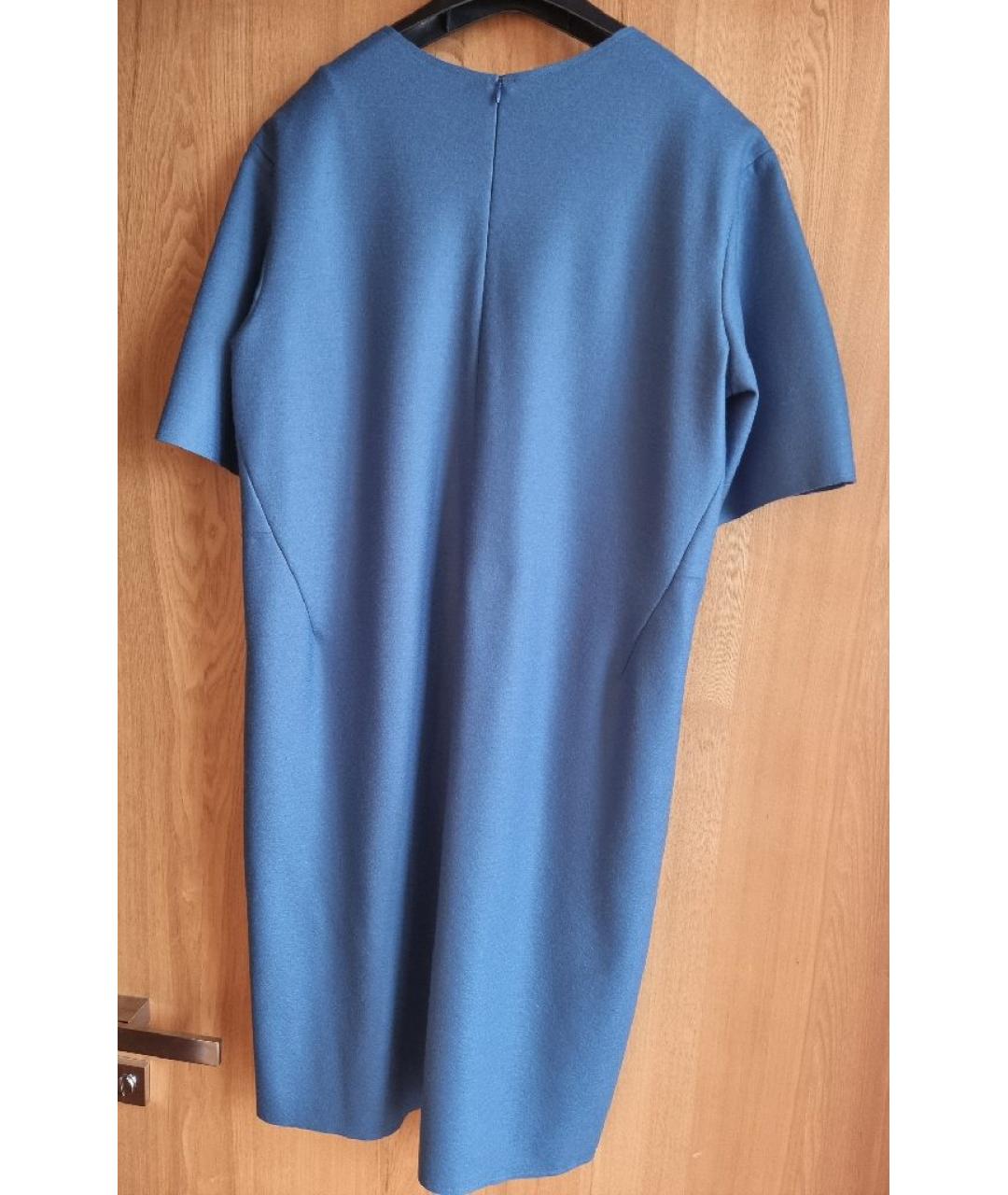 JIL SANDER Голубое шерстяное повседневное платье, фото 2