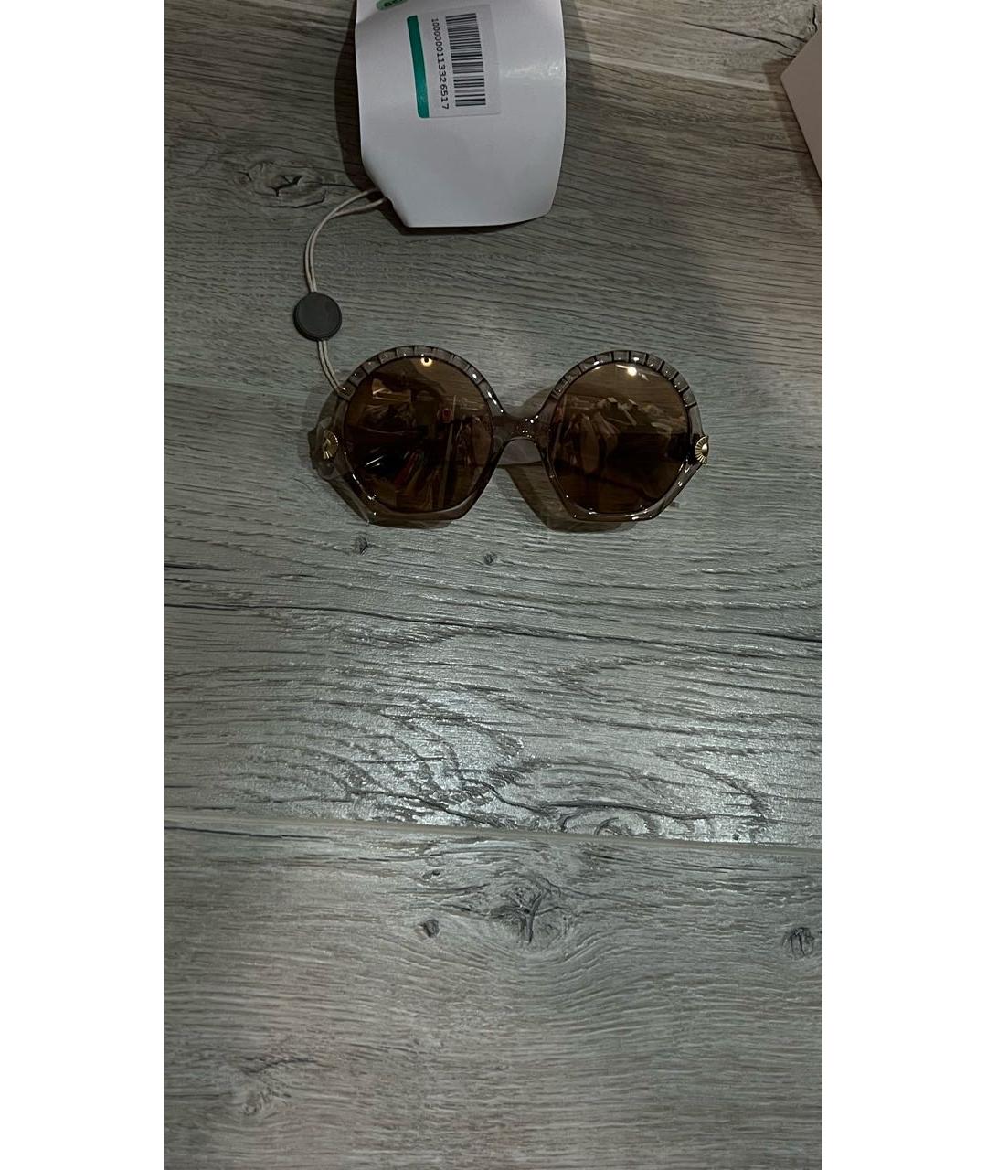 CHLOE Коричневые пластиковые солнцезащитные очки, фото 2