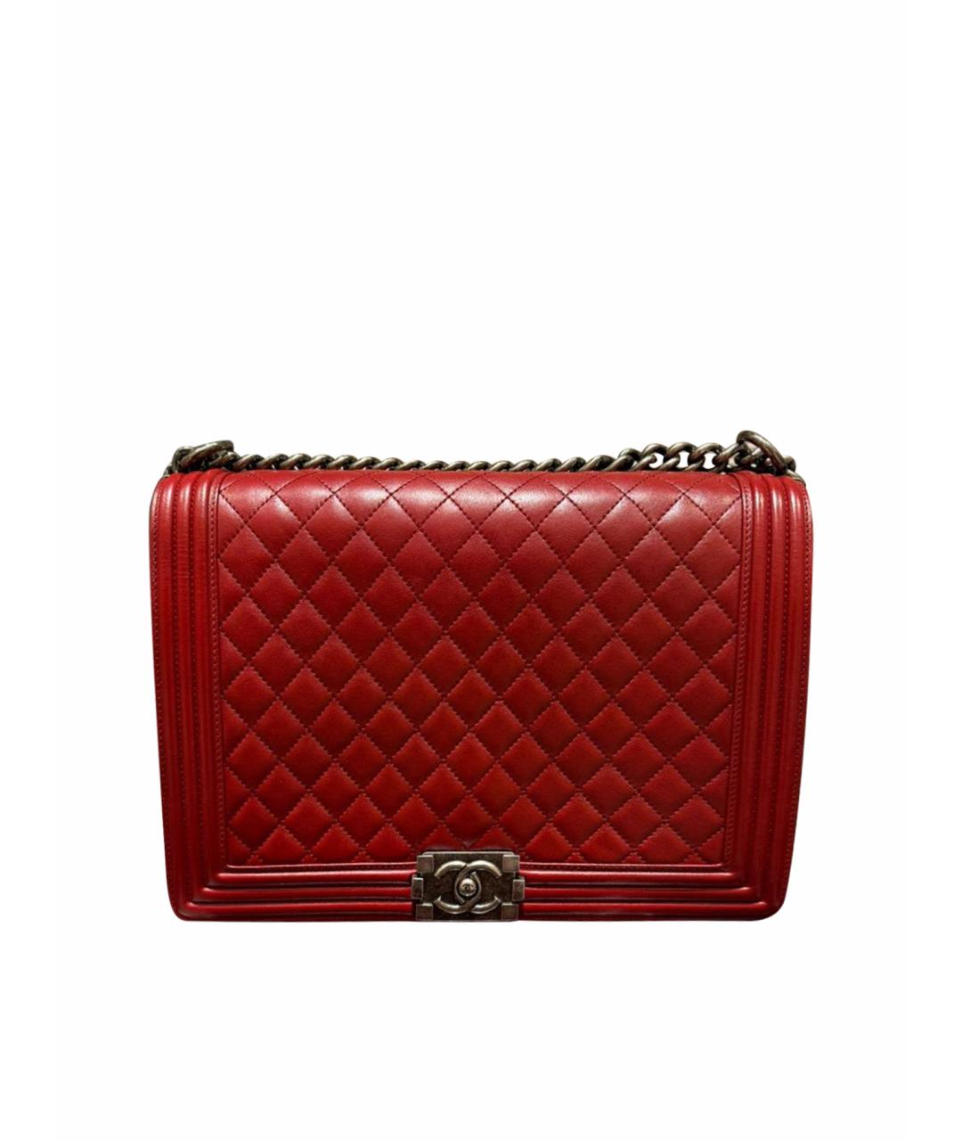 CHANEL PRE-OWNED Красная кожаная сумка через плечо, фото 1