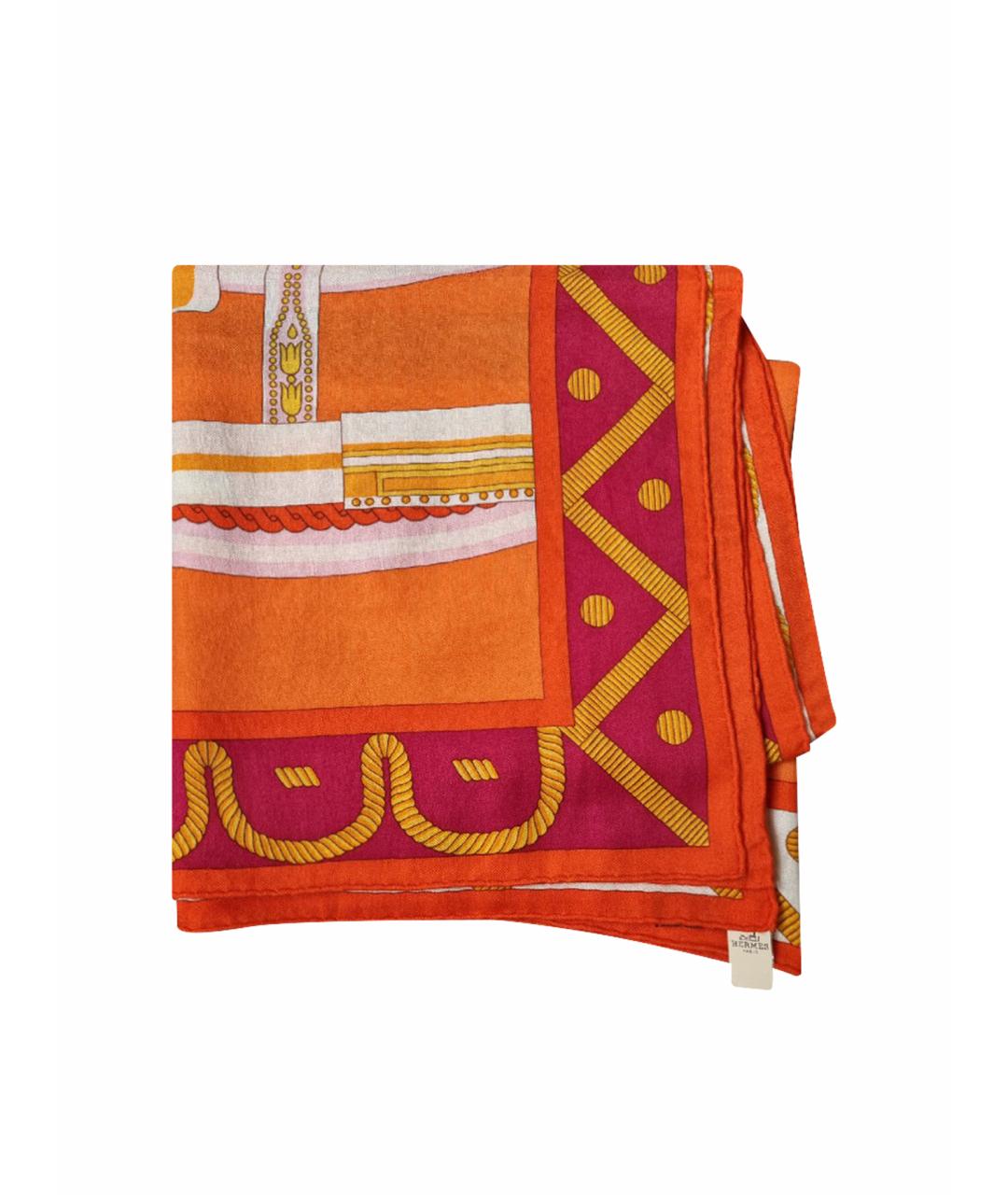 HERMES PRE-OWNED Оранжевый кашемировый платок, фото 1