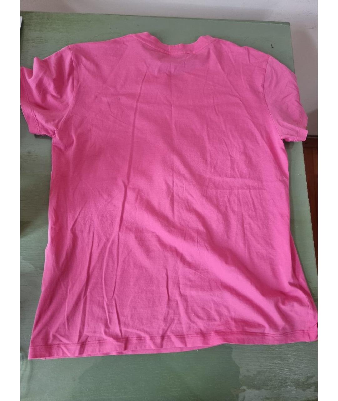 SAINT LAURENT Розовая хлопковая футболка, фото 5