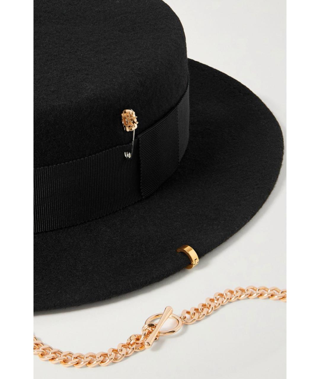 RUSLAN BAGINSKIY Черная шерстяная шляпа, фото 2