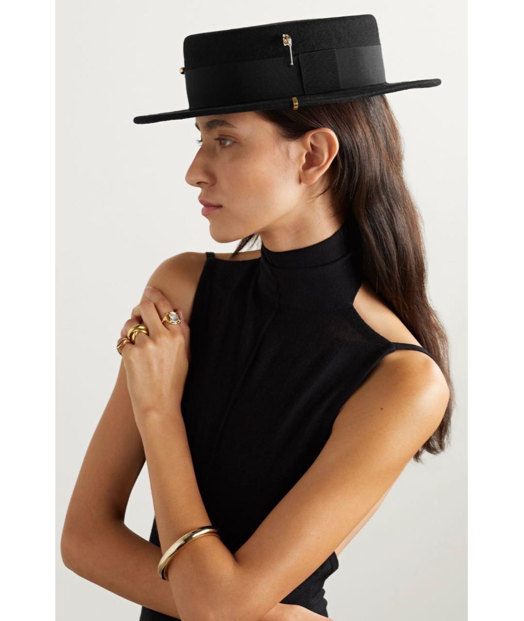 RUSLAN BAGINSKIY Черная шерстяная шляпа, фото 4