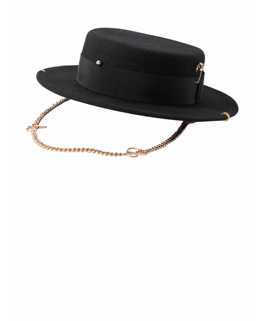 RUSLAN BAGINSKIY Черная шерстяная шляпа, фото 1