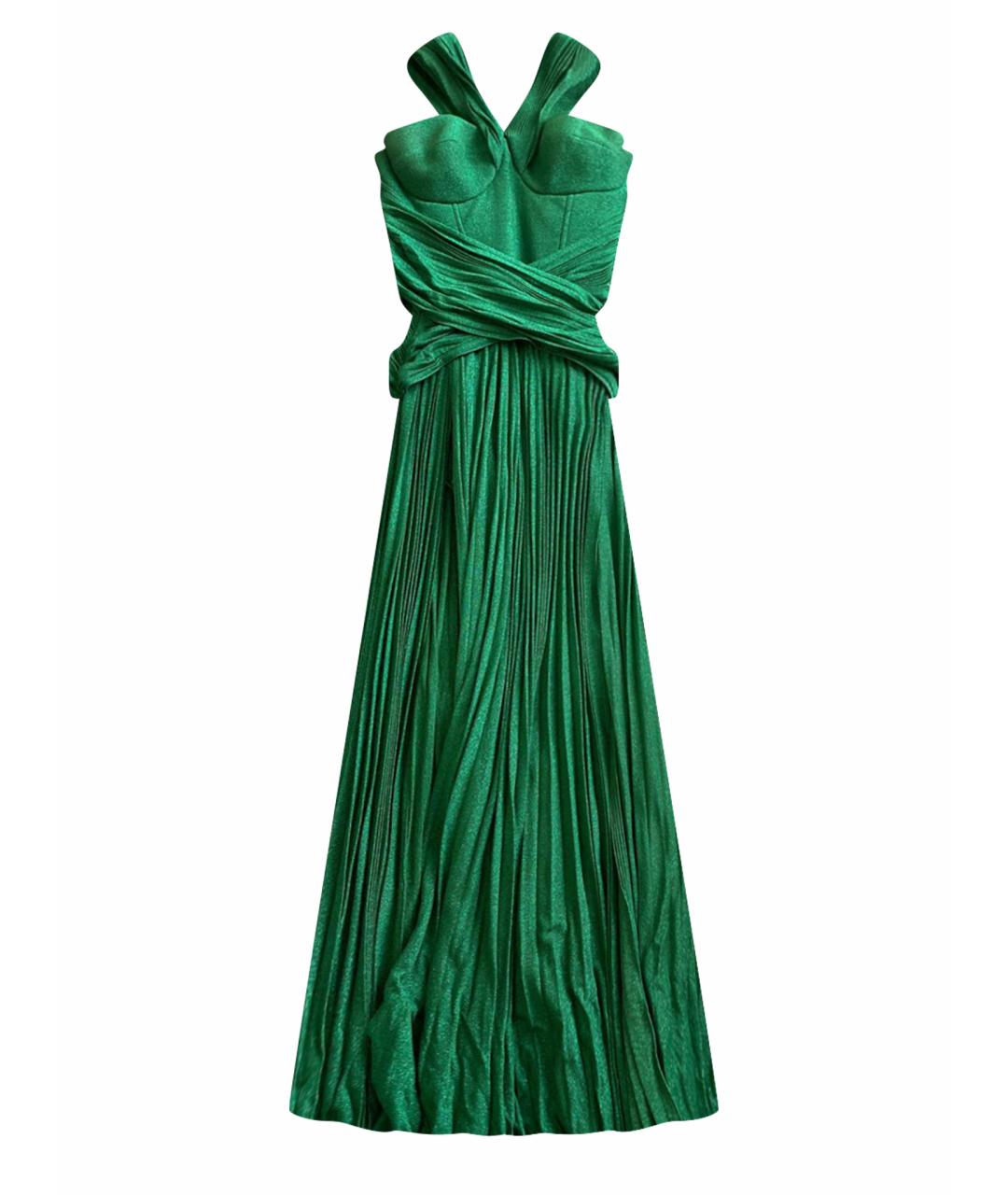 ELISABETTA FRANCHI Зеленые вискозное вечернее платье, фото 1
