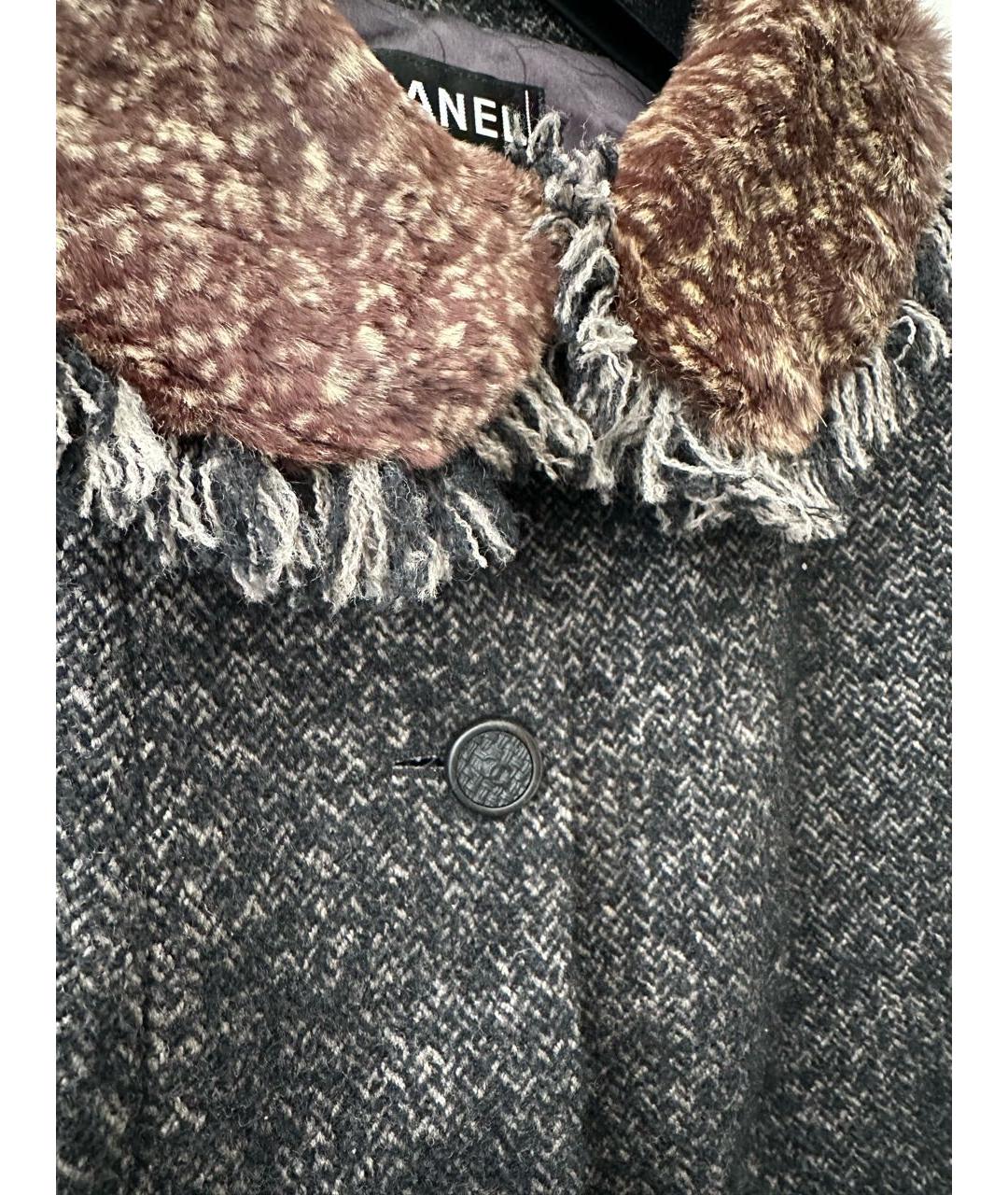 CHANEL PRE-OWNED Серый шерстяной жакет/пиджак, фото 4