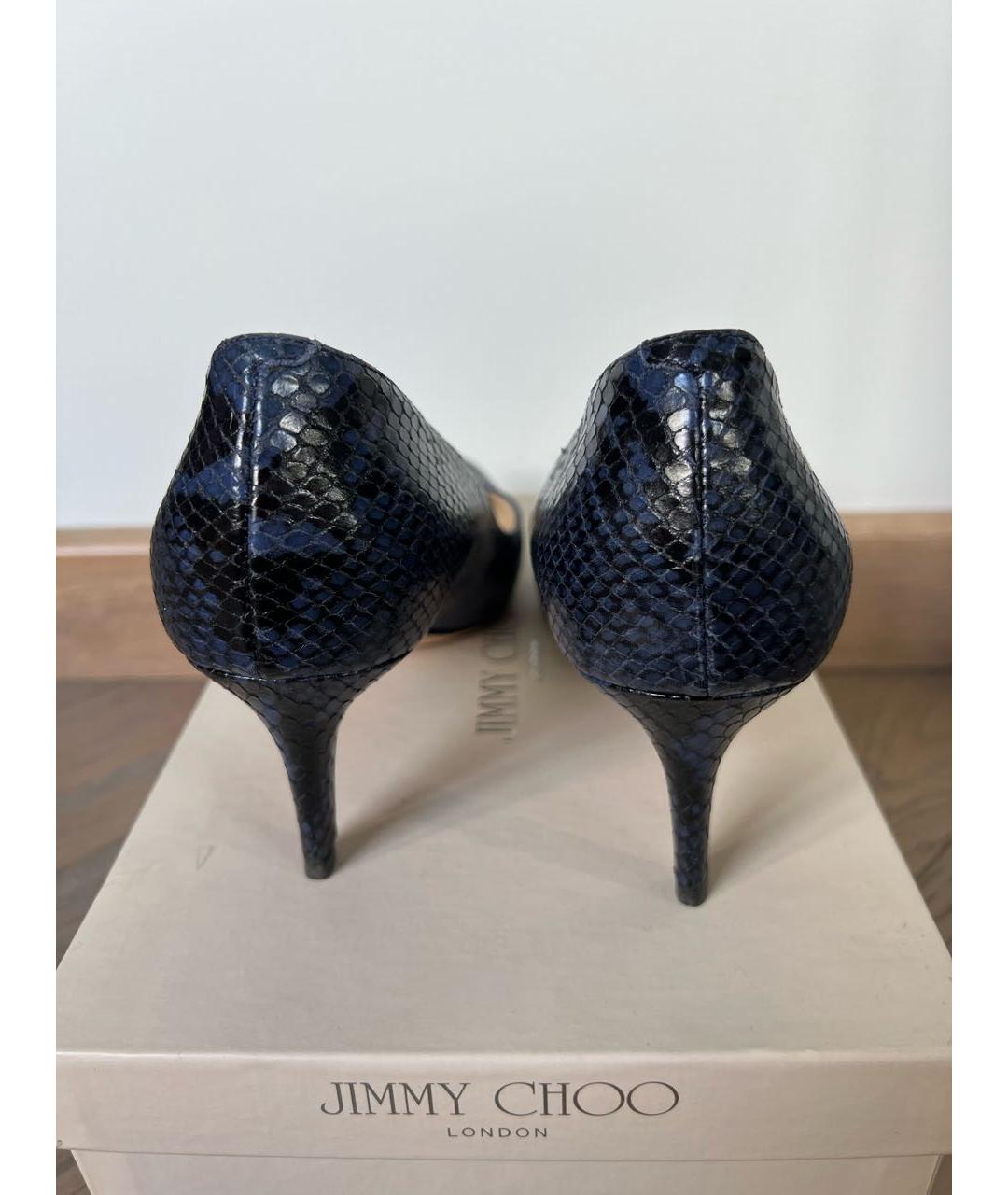 JIMMY CHOO Синие кожаные туфли, фото 3