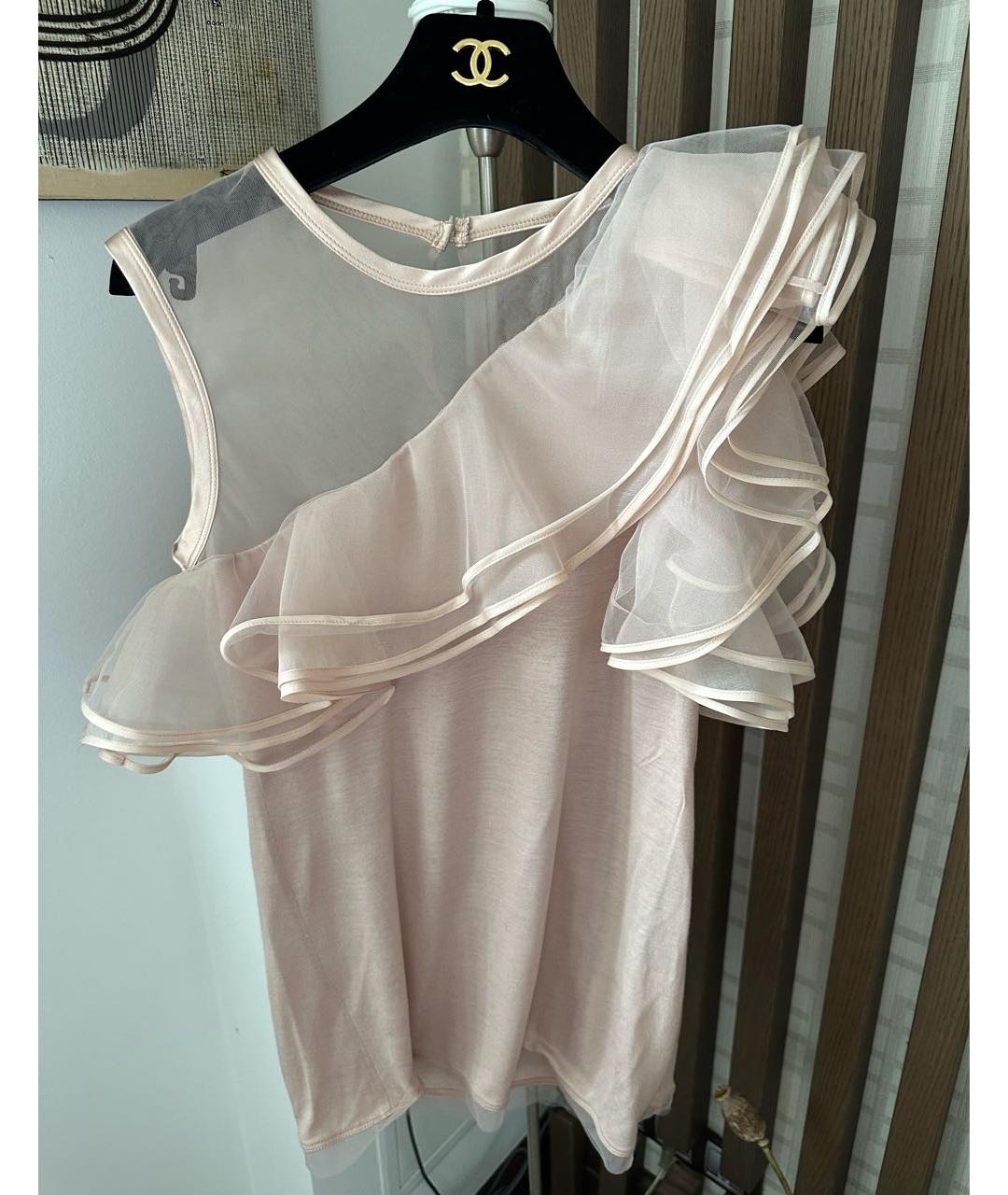 VALENTINO Розовая шифоновая блузы, фото 3