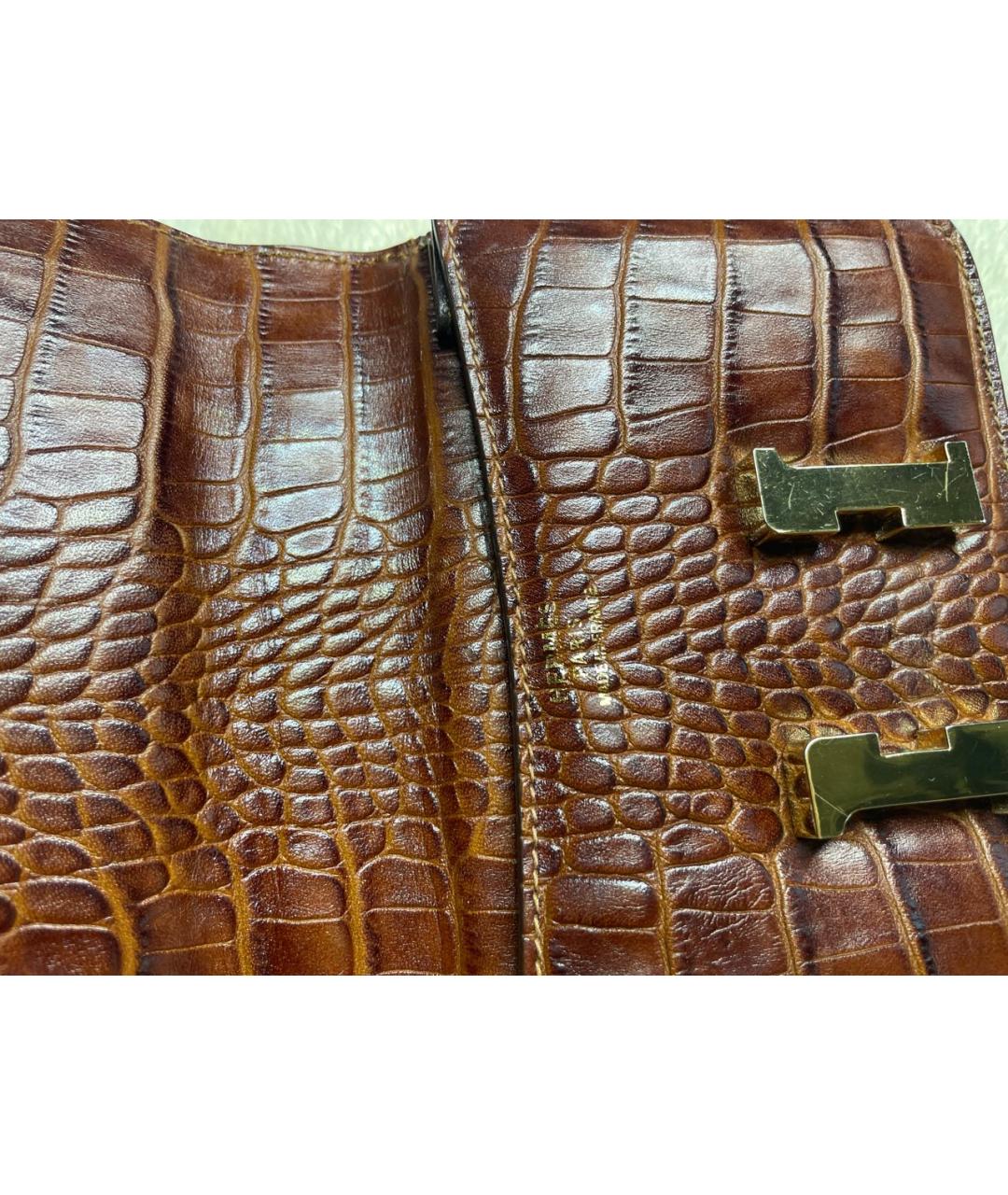 HERMES Коричневая сумка через плечо из экзотической кожи, фото 6