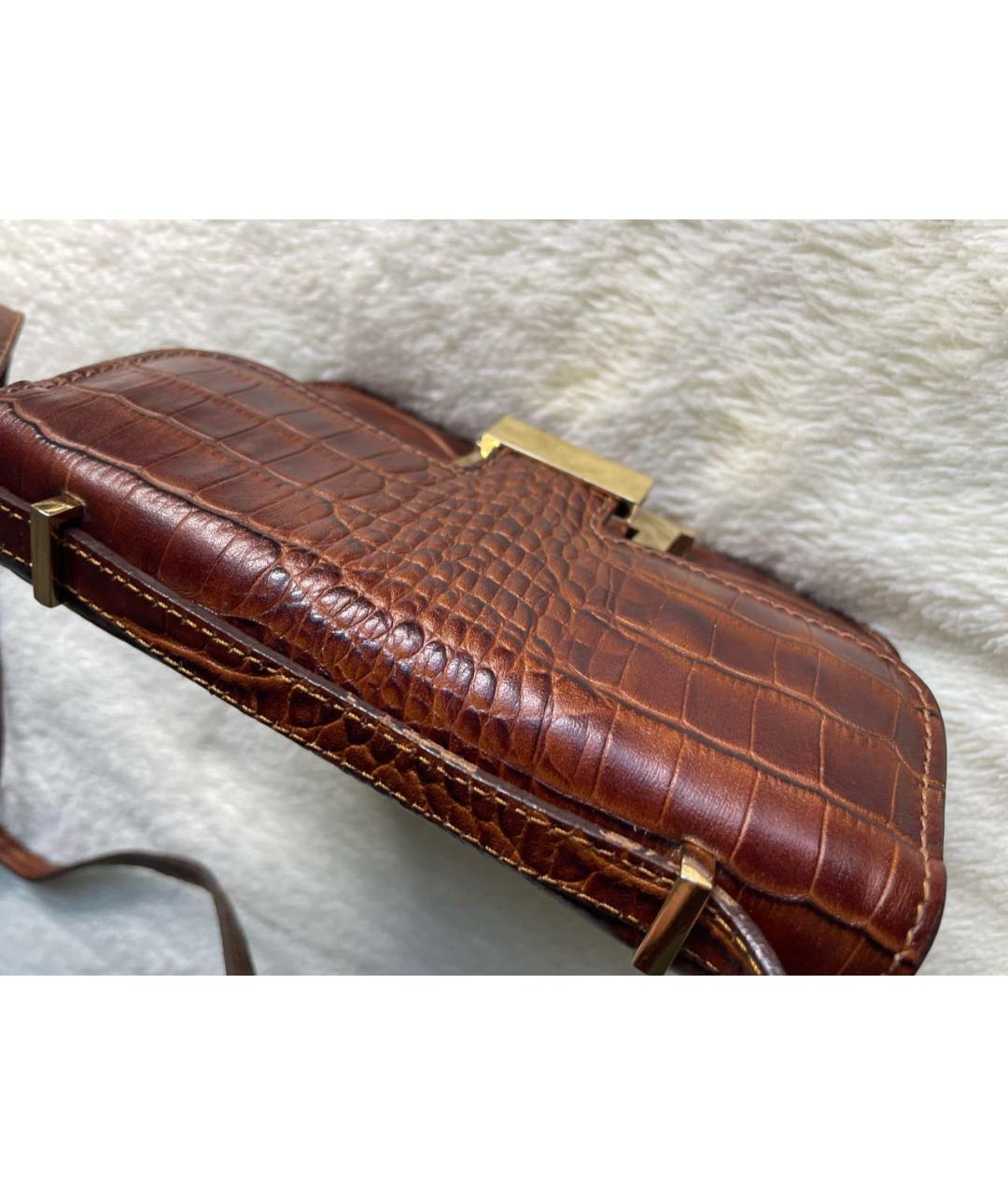 HERMES Коричневая сумка через плечо из экзотической кожи, фото 7