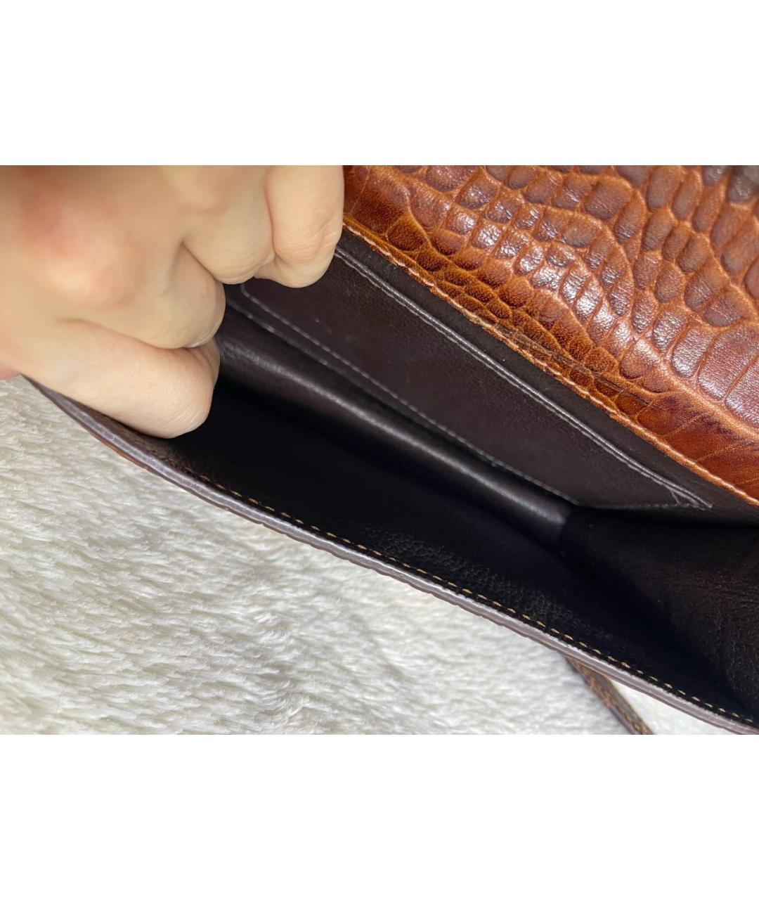 HERMES Коричневая сумка через плечо из экзотической кожи, фото 5
