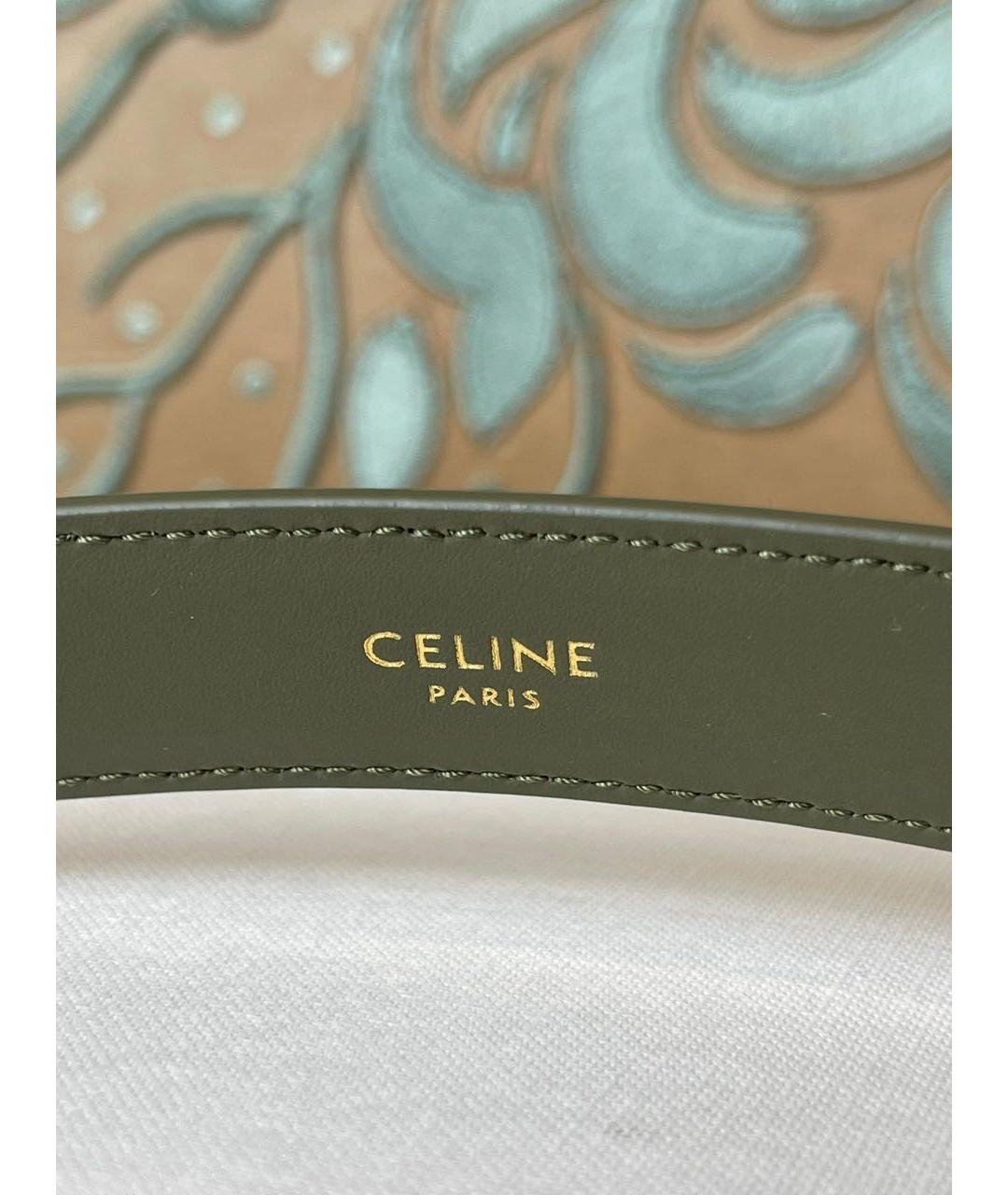 CELINE PRE-OWNED Зеленый кожаный ремень, фото 5