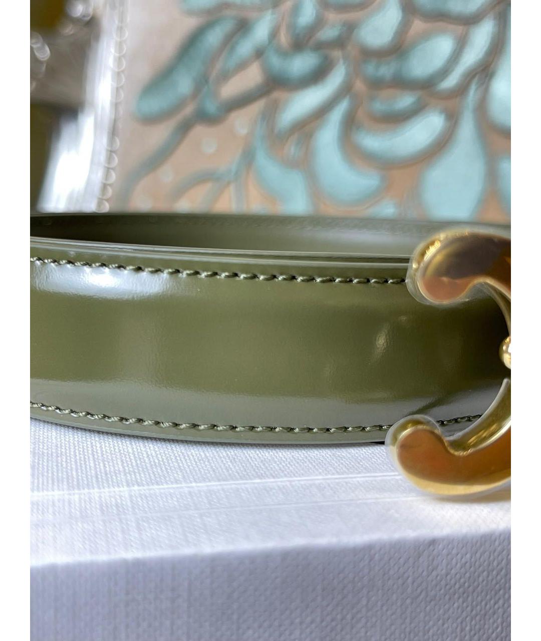 CELINE PRE-OWNED Зеленый кожаный ремень, фото 3