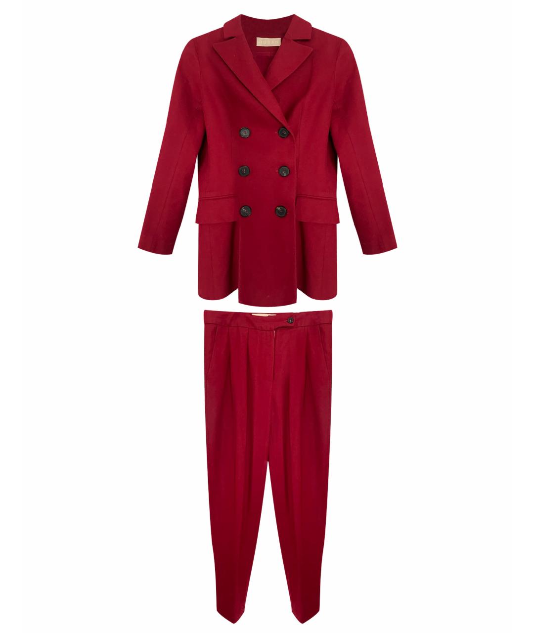 RUBAN Бордовый кашемировый костюм с брюками, фото 1