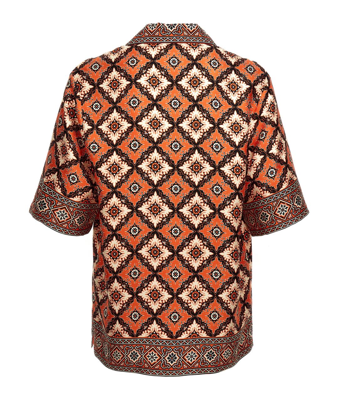 ETRO Оранжевая шелковая кэжуал рубашка, фото 2