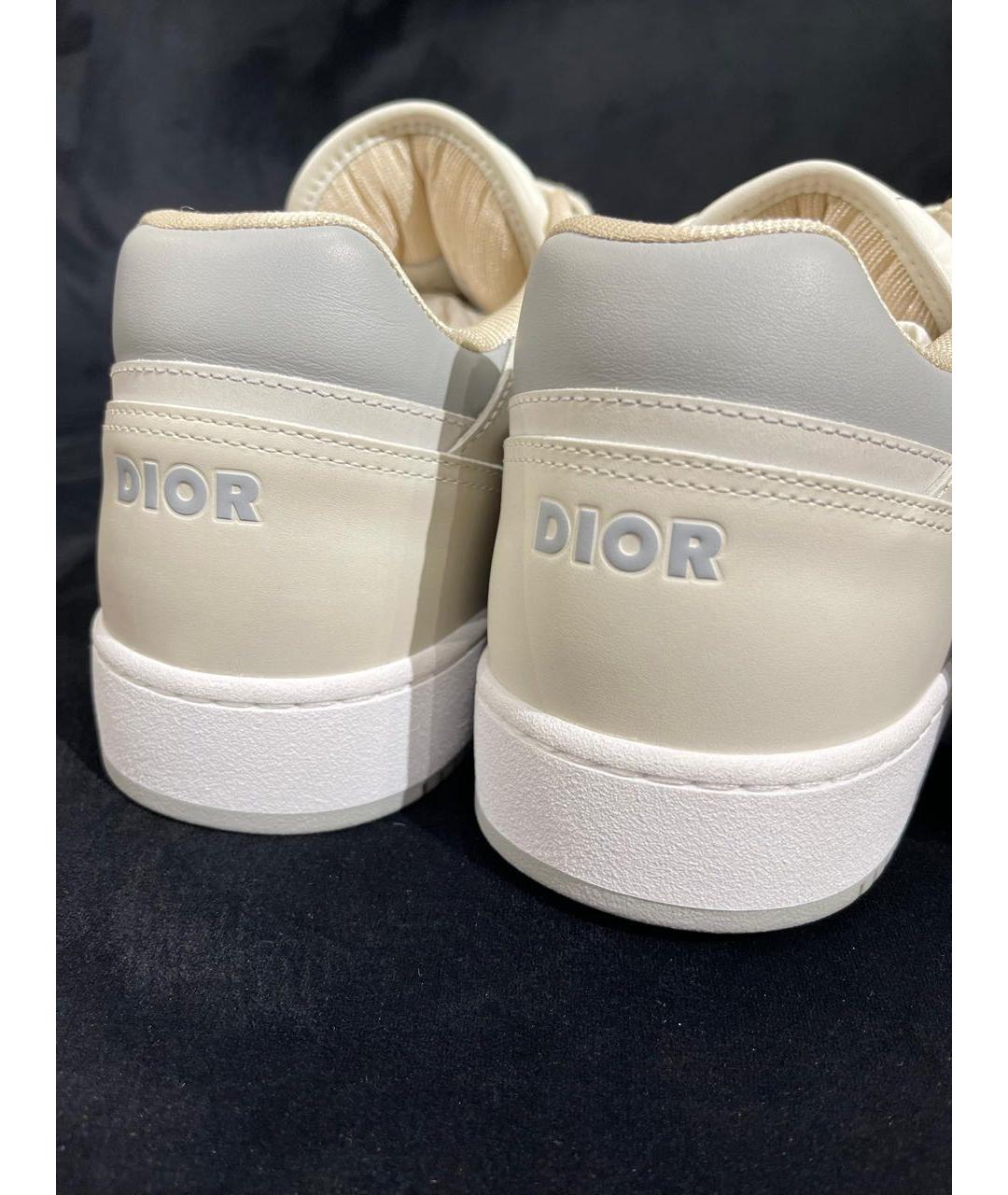 CHRISTIAN DIOR Бежевые кожаные низкие кроссовки / кеды, фото 2