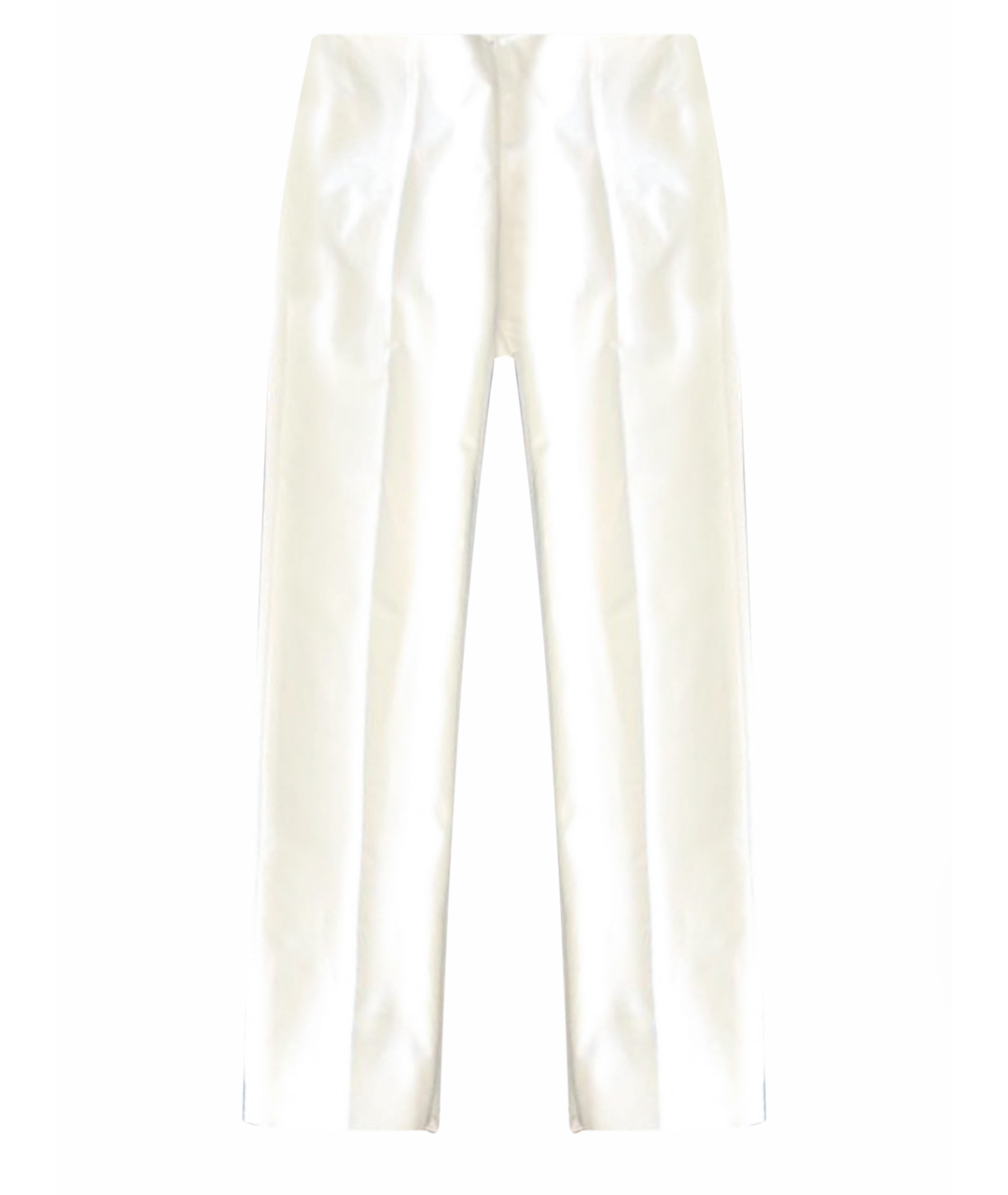 MOSCHINO Белые хлопко-эластановые прямые брюки, фото 1