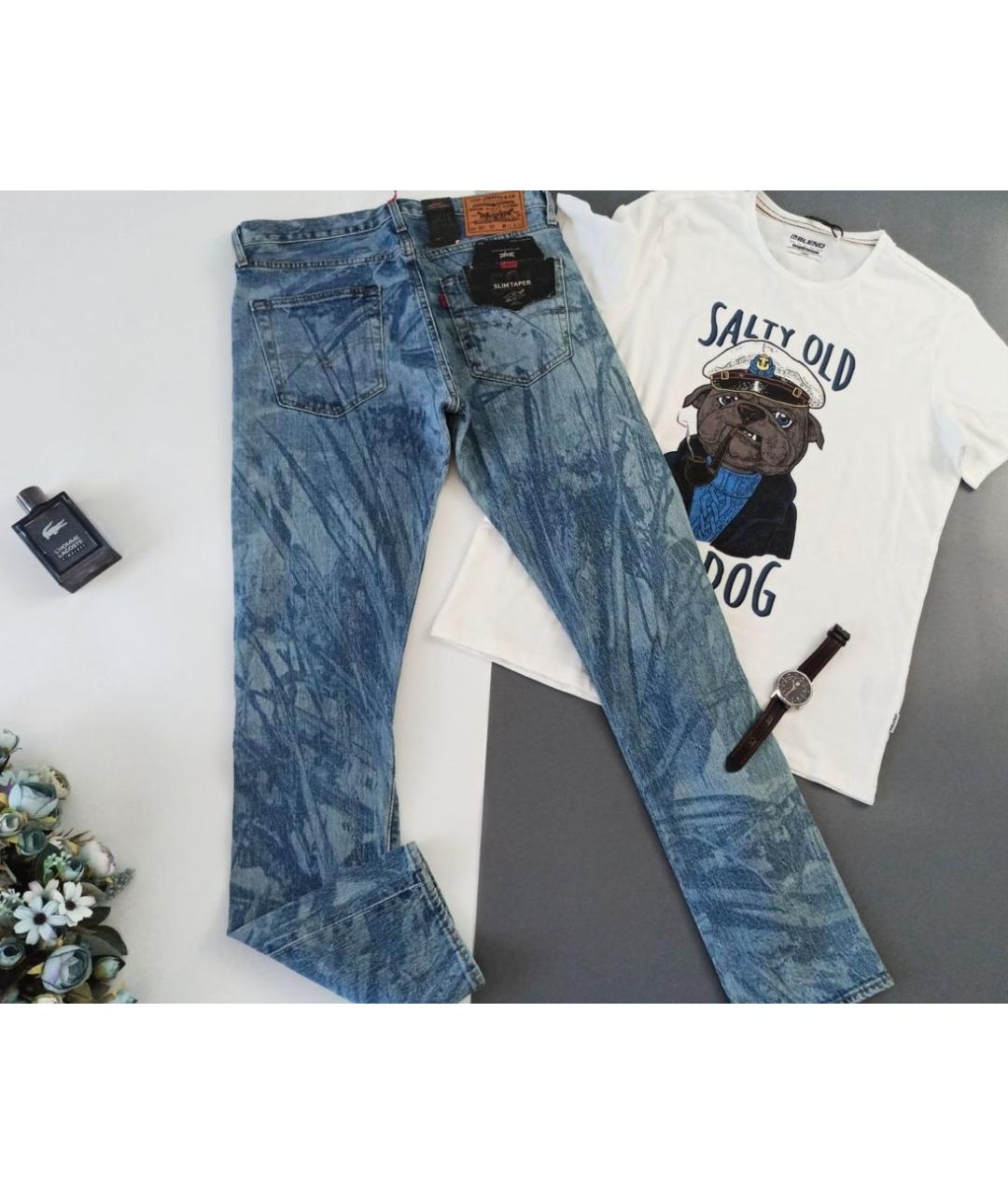 LEVI'S Синие хлопко-эластановые джинсы скинни, фото 2