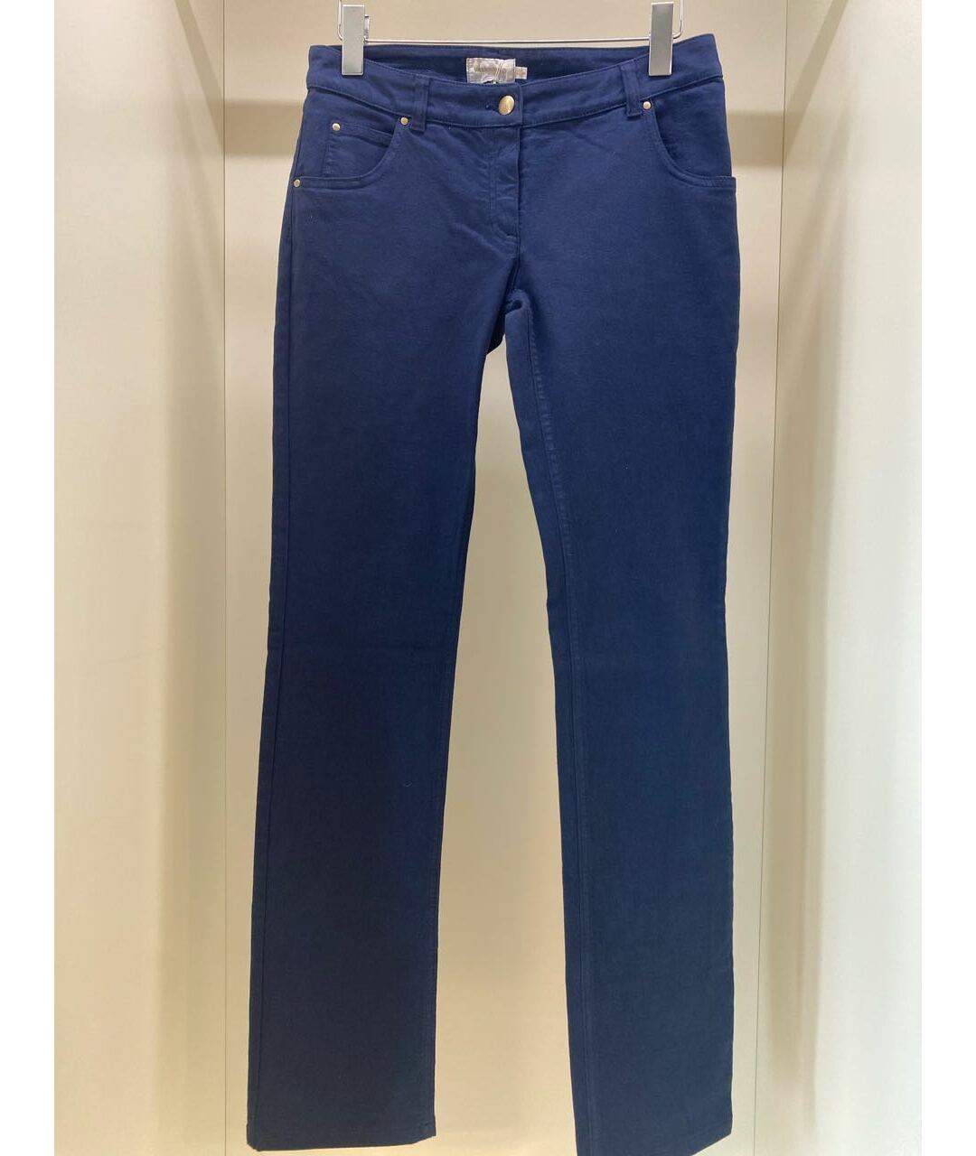 VALENTINO Синие хлопко-эластановые прямые джинсы, фото 6
