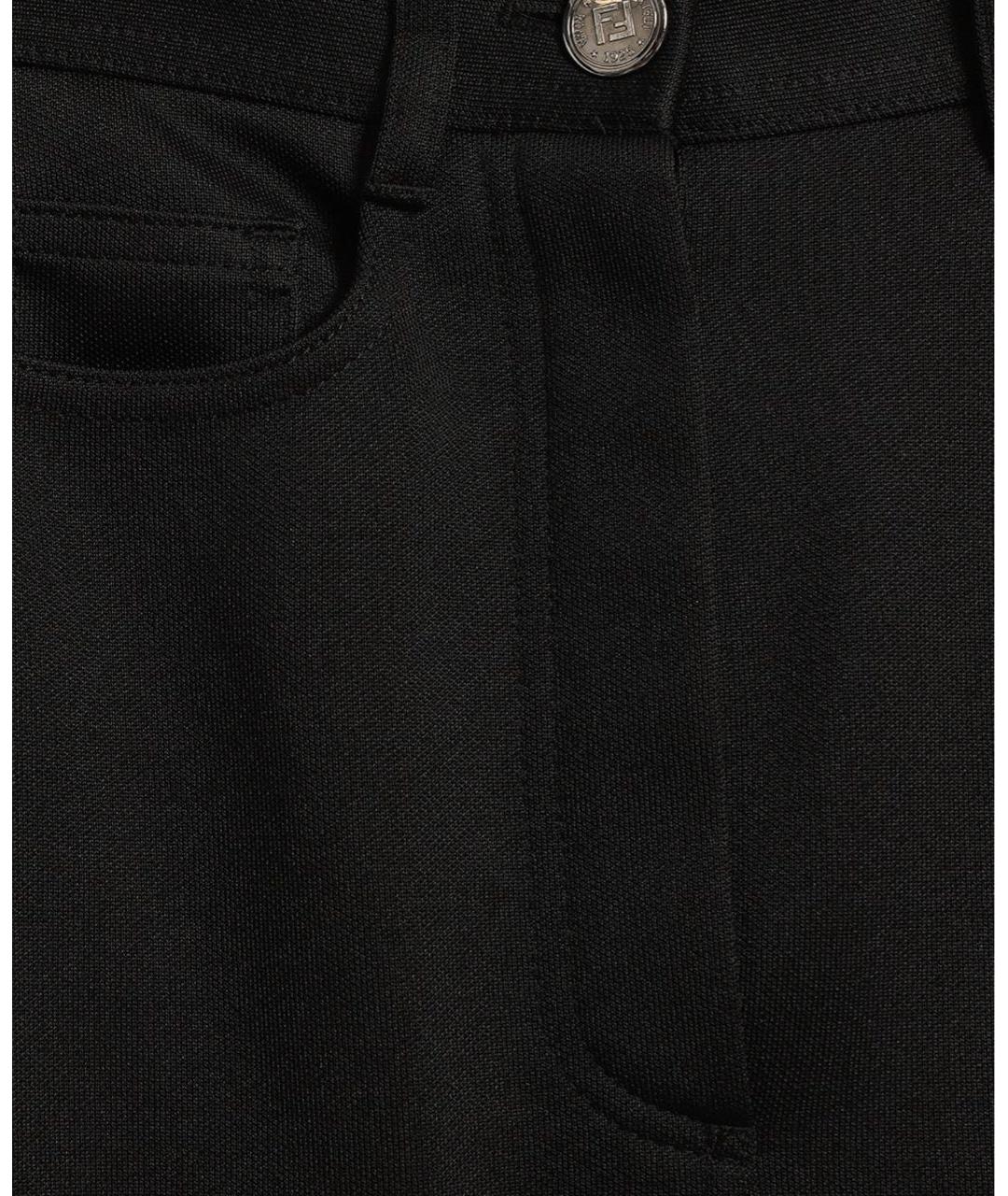 FENDI Черные полиэстеровые брюки узкие, фото 3