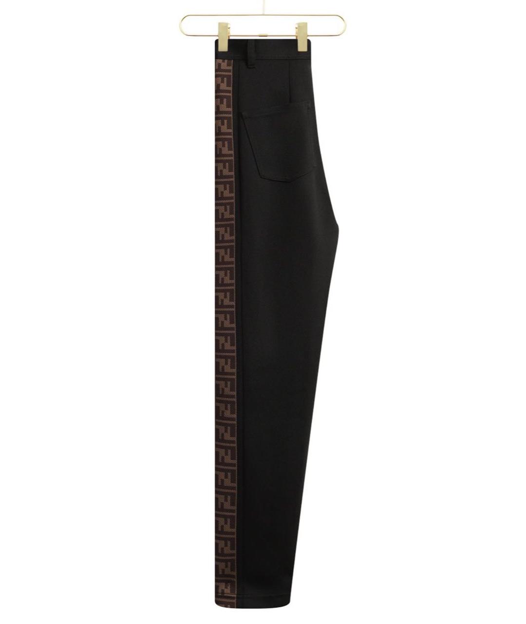 FENDI Черные полиэстеровые брюки узкие, фото 2