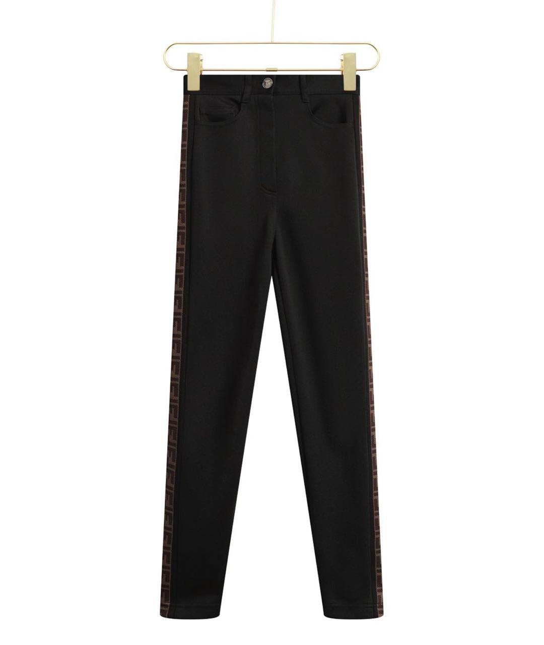 FENDI Черные полиэстеровые брюки узкие, фото 9