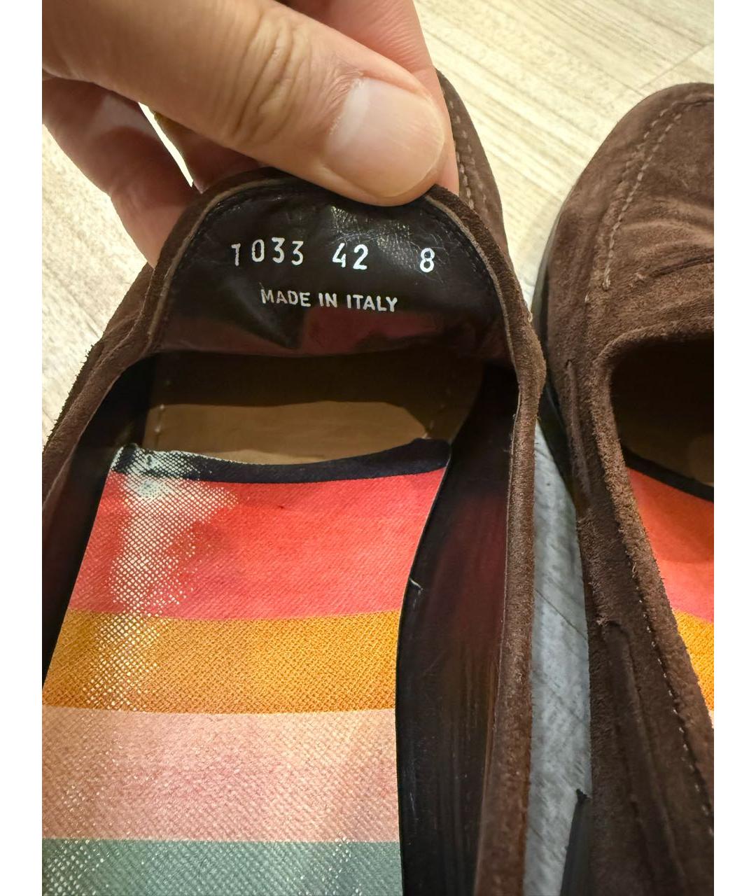 PAUL SMITH Коричневые замшевые лоферы, фото 5