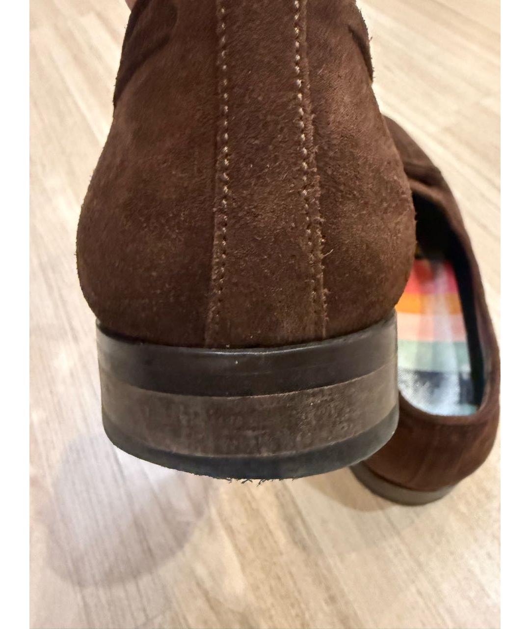 PAUL SMITH Коричневые замшевые лоферы, фото 4