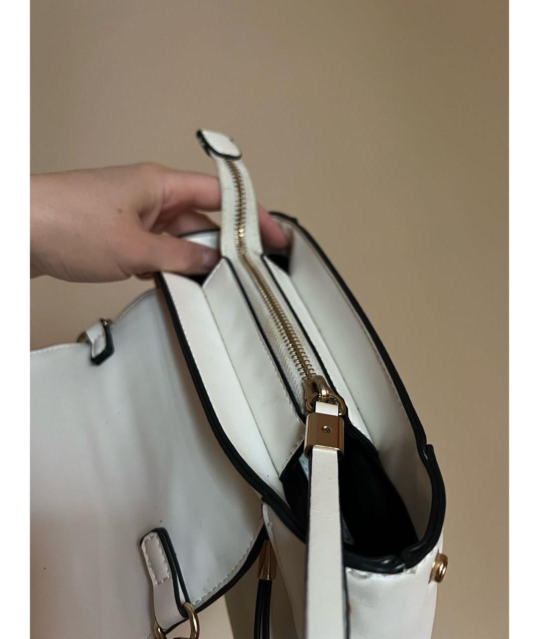 TOSCA BLU Белая сумка через плечо из искусственной кожи, фото 5
